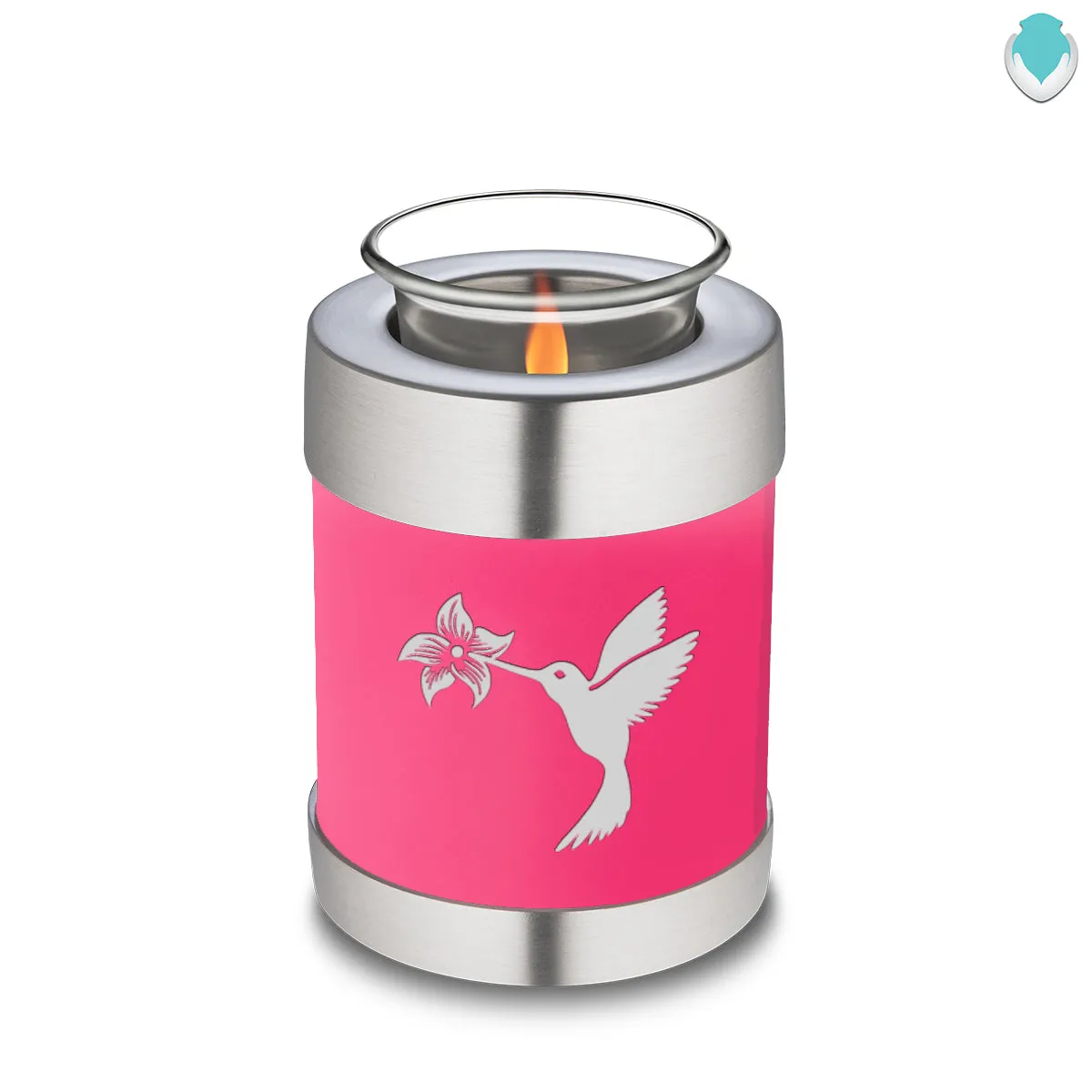 Candle Holder Embrace Bright Pink Hummingbird Cremation Urn