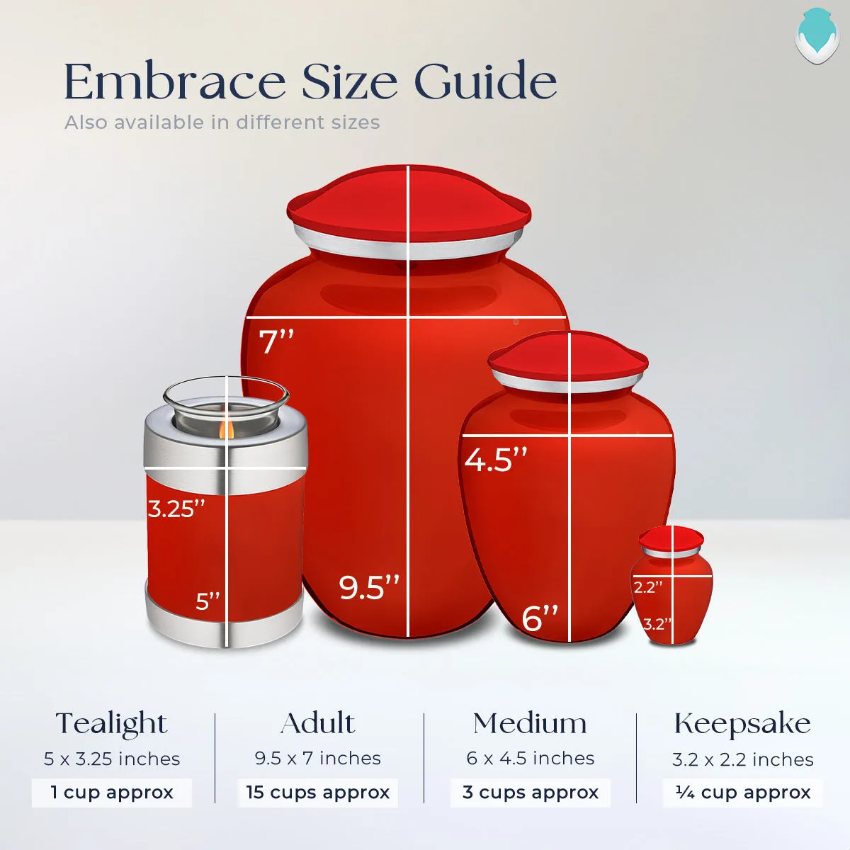 Candle Holder Embrace Bright Red Butterfly Cremation Urn