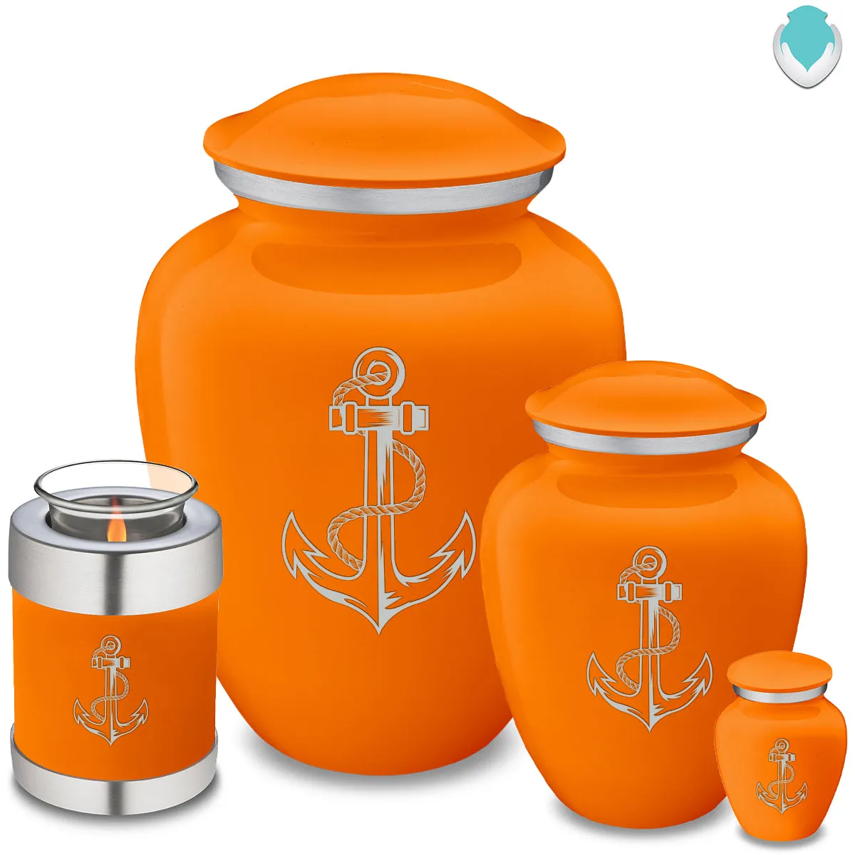 Candle Holder Embrace Burnt Orange Anchor Cremation Urn