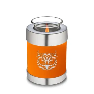 Candle Holder Embrace Burnt Orange Owl Cremation Urn