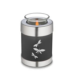 Candle Holder Embrace Charcoal Dragonflies Cremation Urn