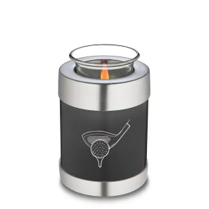 Candle Holder Embrace Charcoal Golfer Cremation Urn
