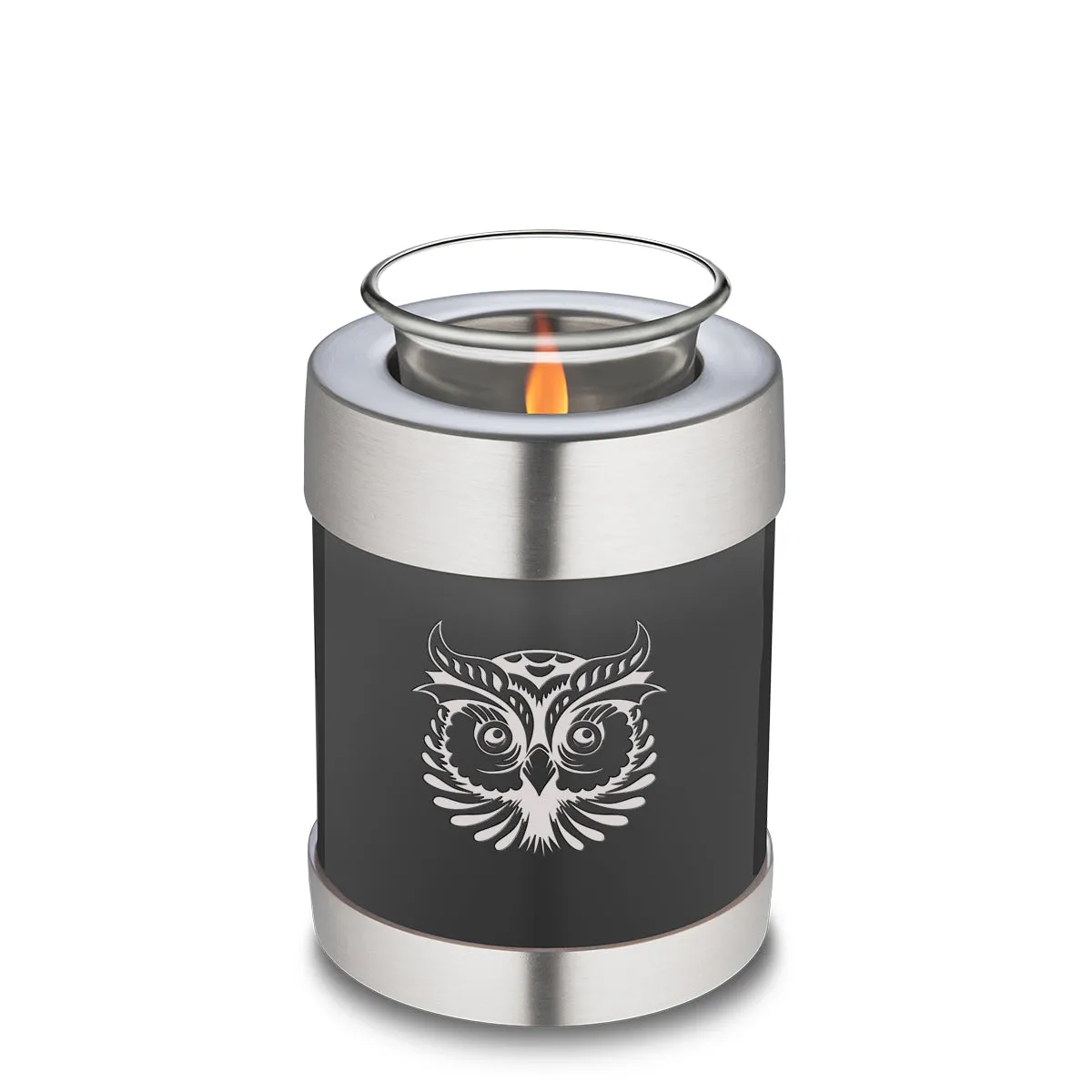 Candle Holder Embrace Charcoal Owl Cremation Urn