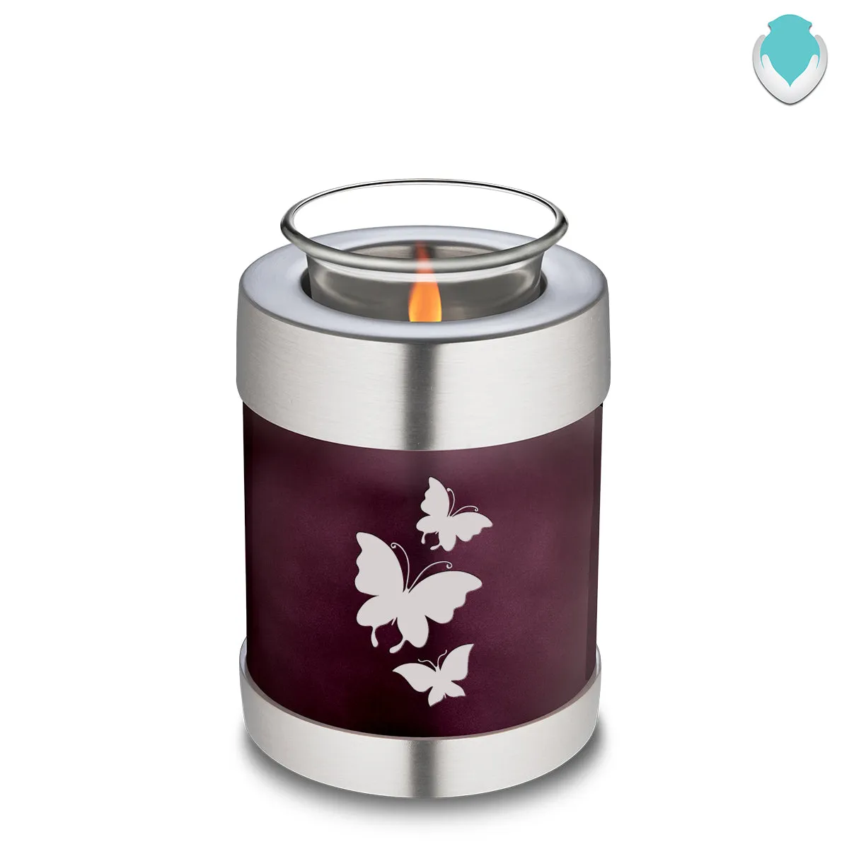 Candle Holder Embrace Cherry Purple Butterfly Cremation Urn