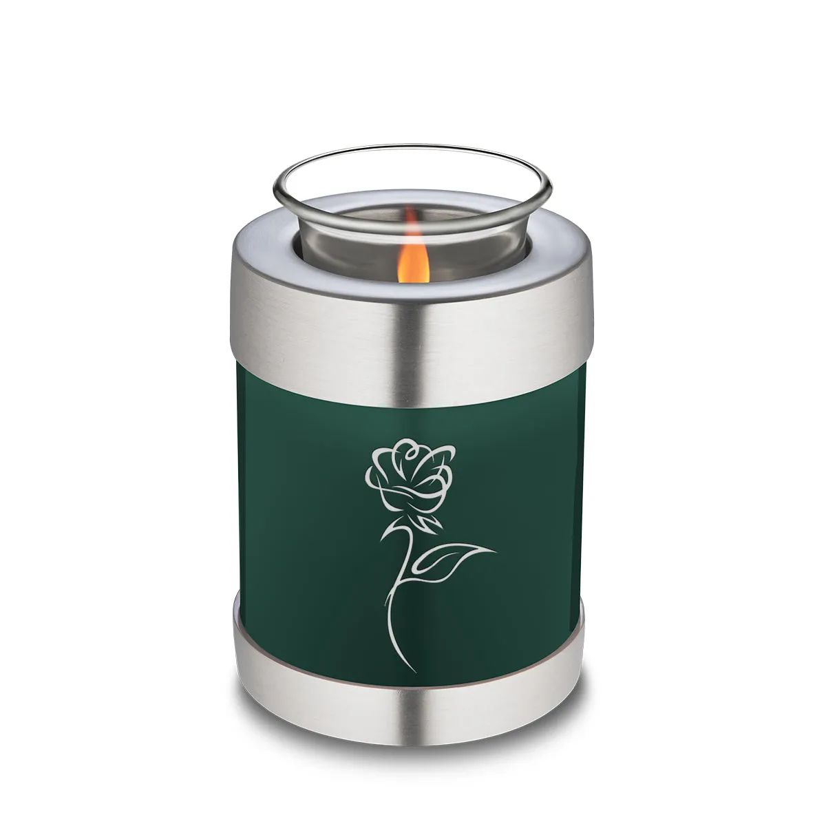 Candle Holder Embrace Green Rose Cremation Urn