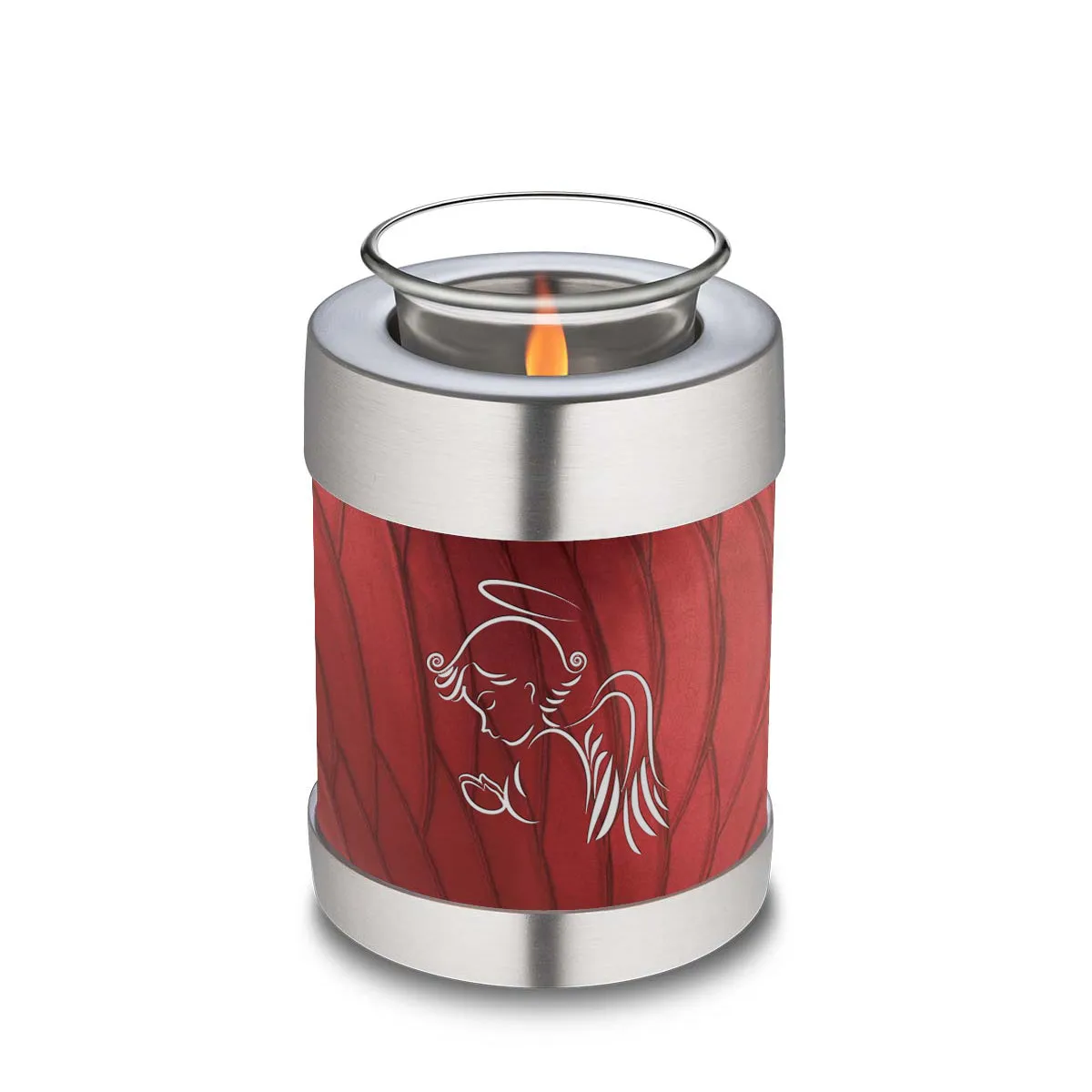 Candle Holder Embrace Pearl Candy Red Angel Cremation Urn
