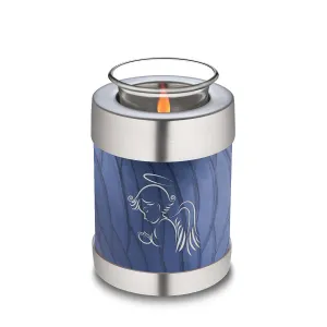 Candle Holder Embrace Pearl Cobalt Blue Angel Cremation Urn