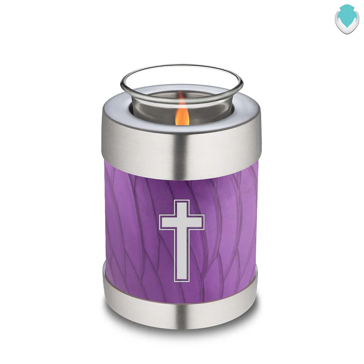 Candle Holder Embrace Pearl Purple Simple Cross Cremation Urn
