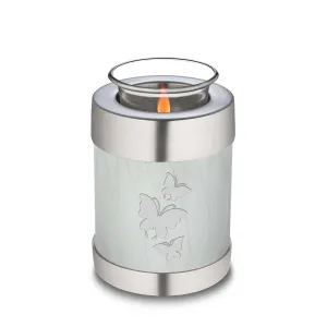 Candle Holder Embrace Pearl White Butterfly Cremation Urn