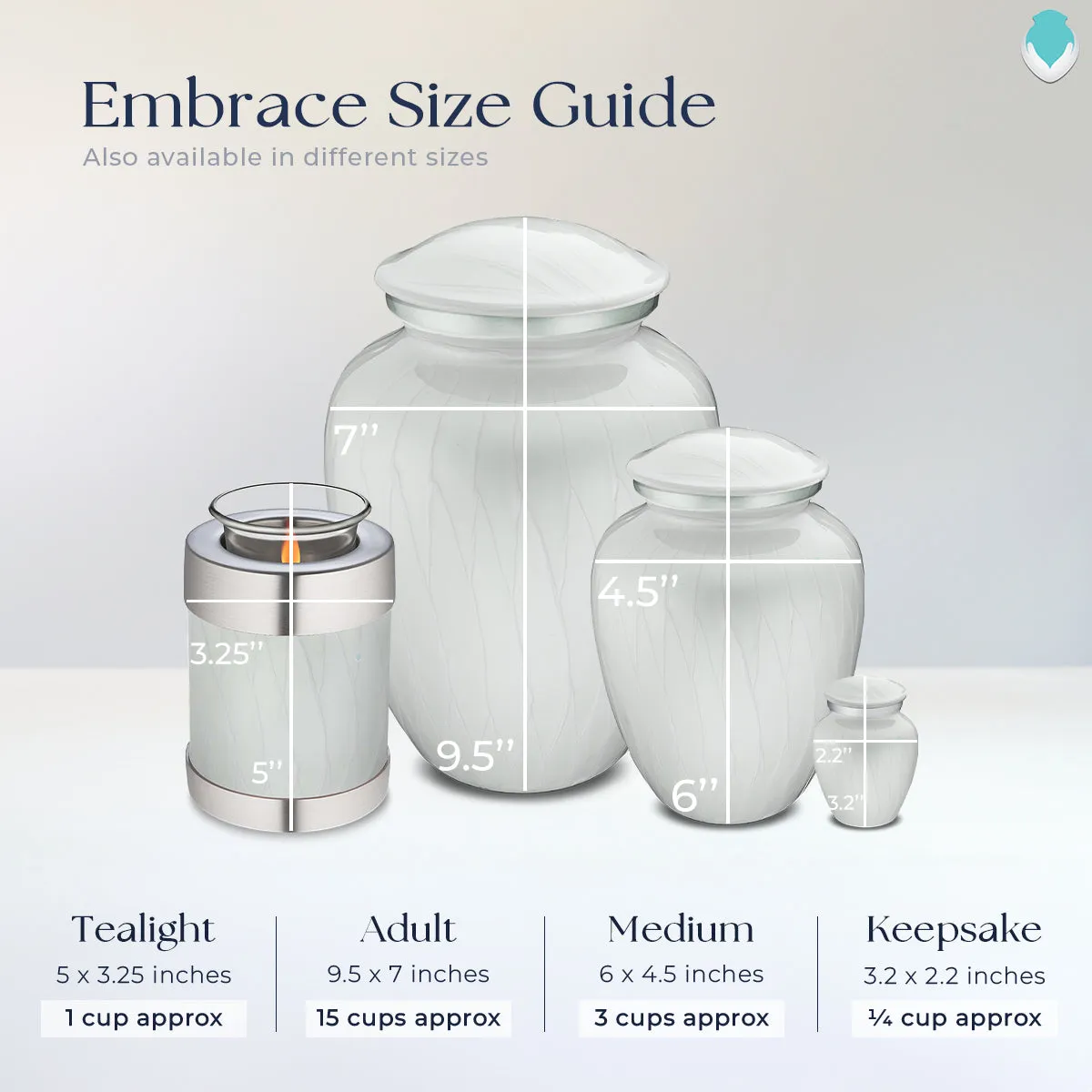 Candle Holder Embrace Pearl White Butterfly Cremation Urn