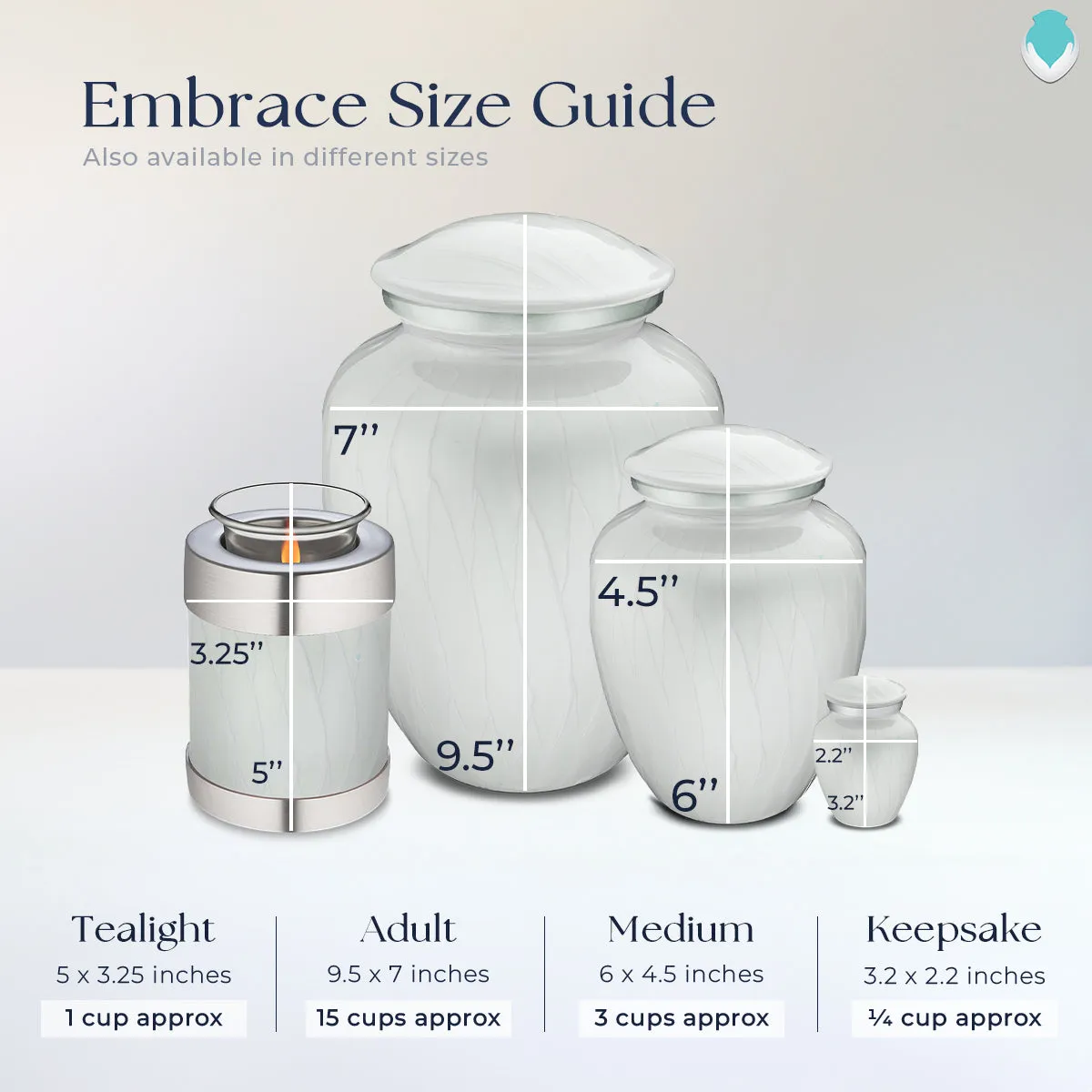 Candle Holder Embrace Pearl White Doves Cremation Urn