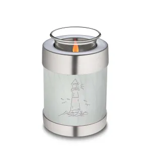 Candle Holder Embrace Pearl White Lighthouse Cremation Urn