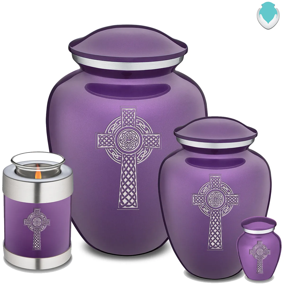Candle Holder Embrace Purple Celtic Cross Cremation Urn