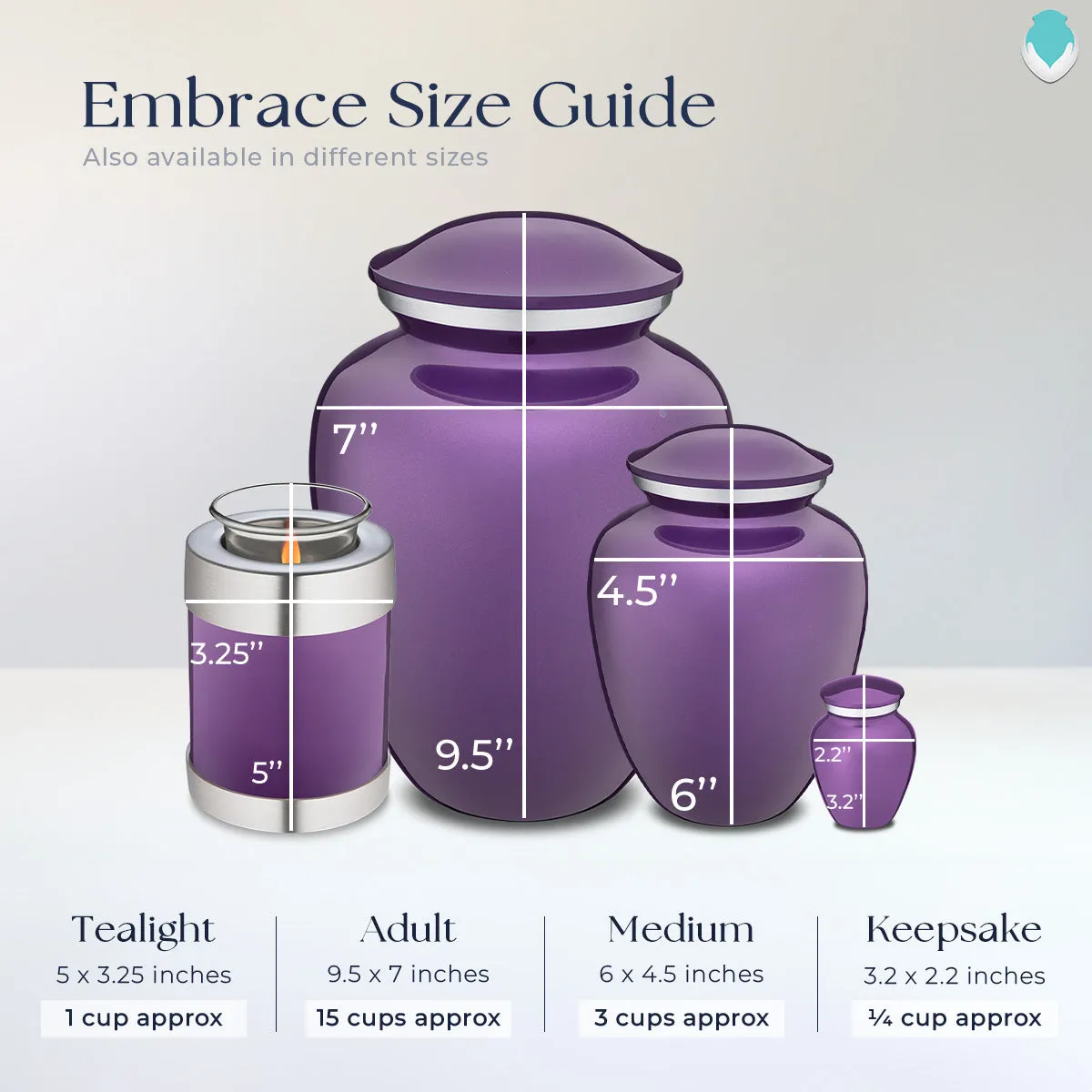 Candle Holder Embrace Purple Fishing Cremation Urn