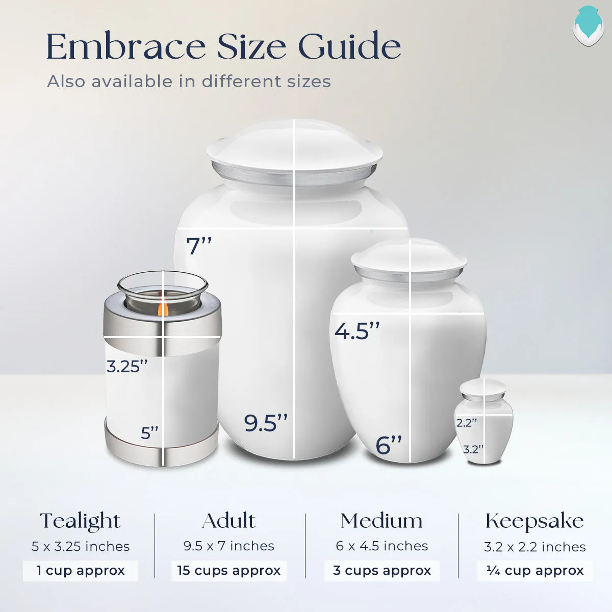 Candle Holder Embrace White Angel Cremation Urn