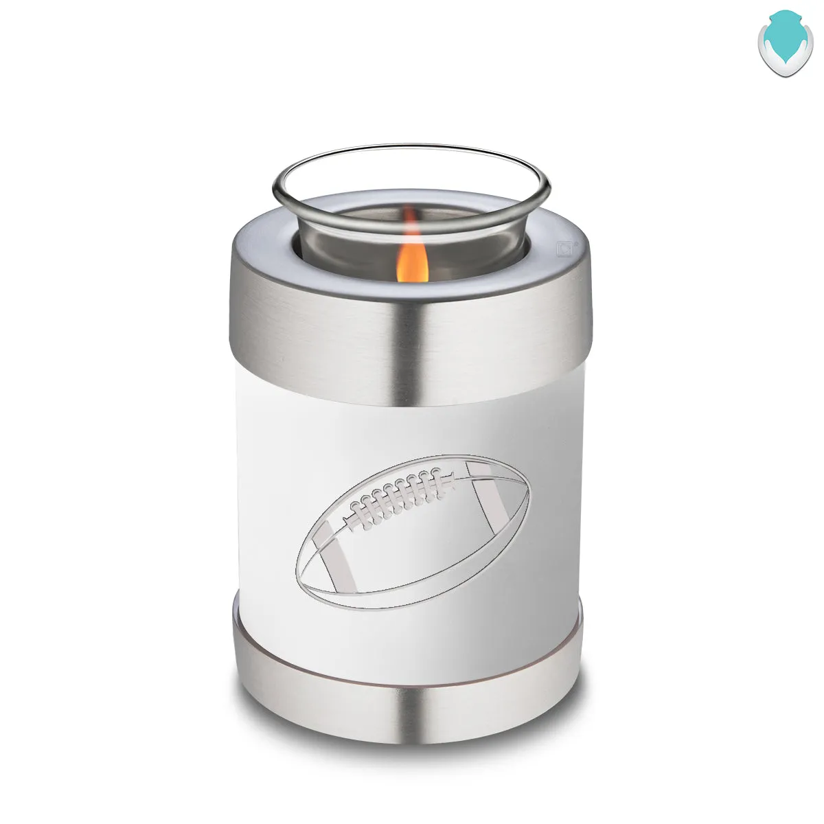 Candle Holder Embrace White Football Cremation Urn