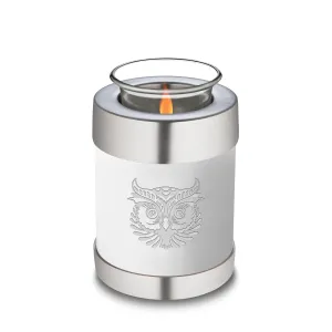Candle Holder Embrace White Owl Cremation Urn