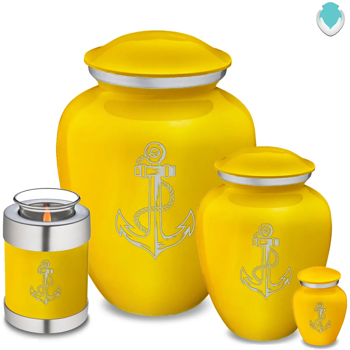 Candle Holder Embrace Yellow Anchor Cremation Urn