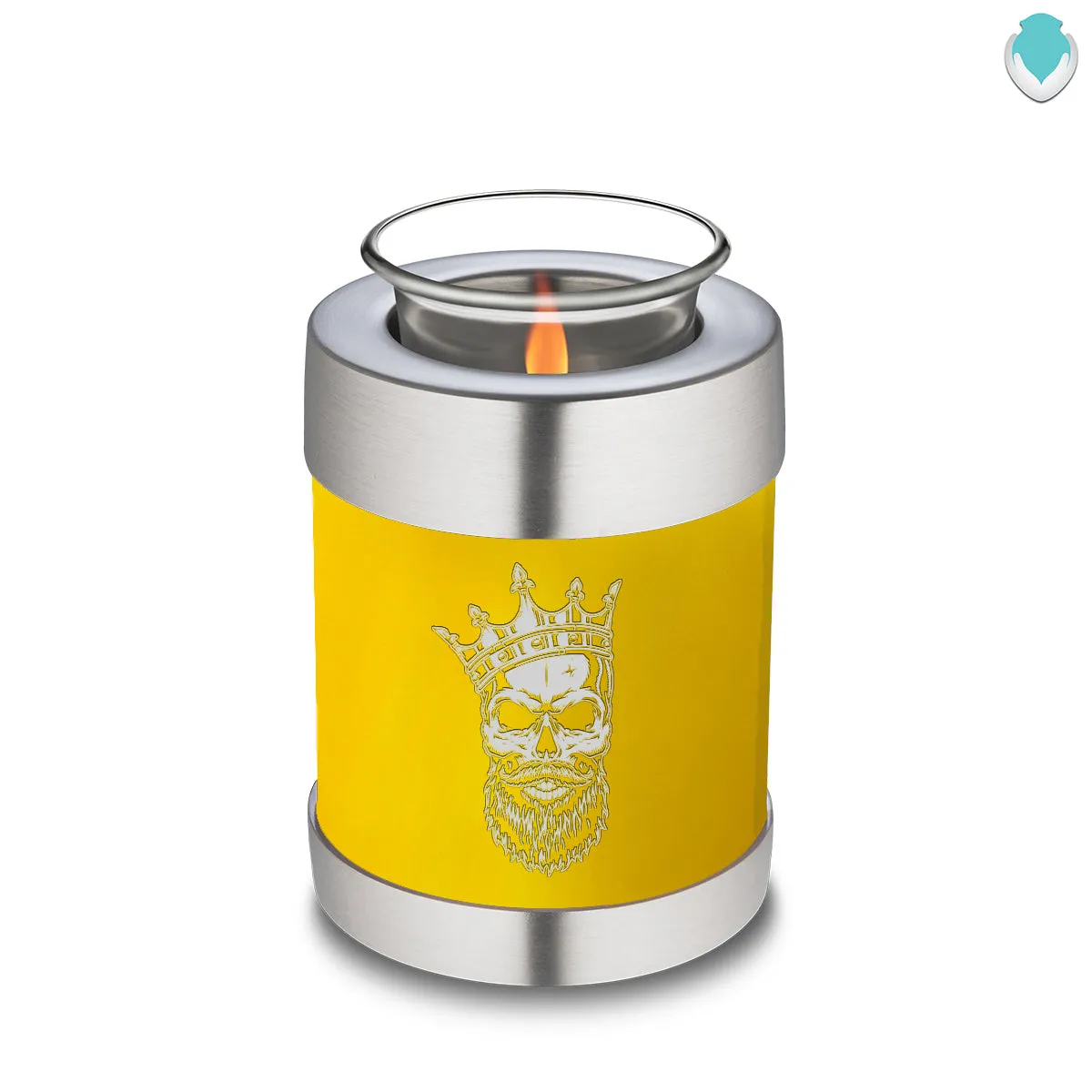 Candle Holder Embrace Yellow Skull Cremation Urn