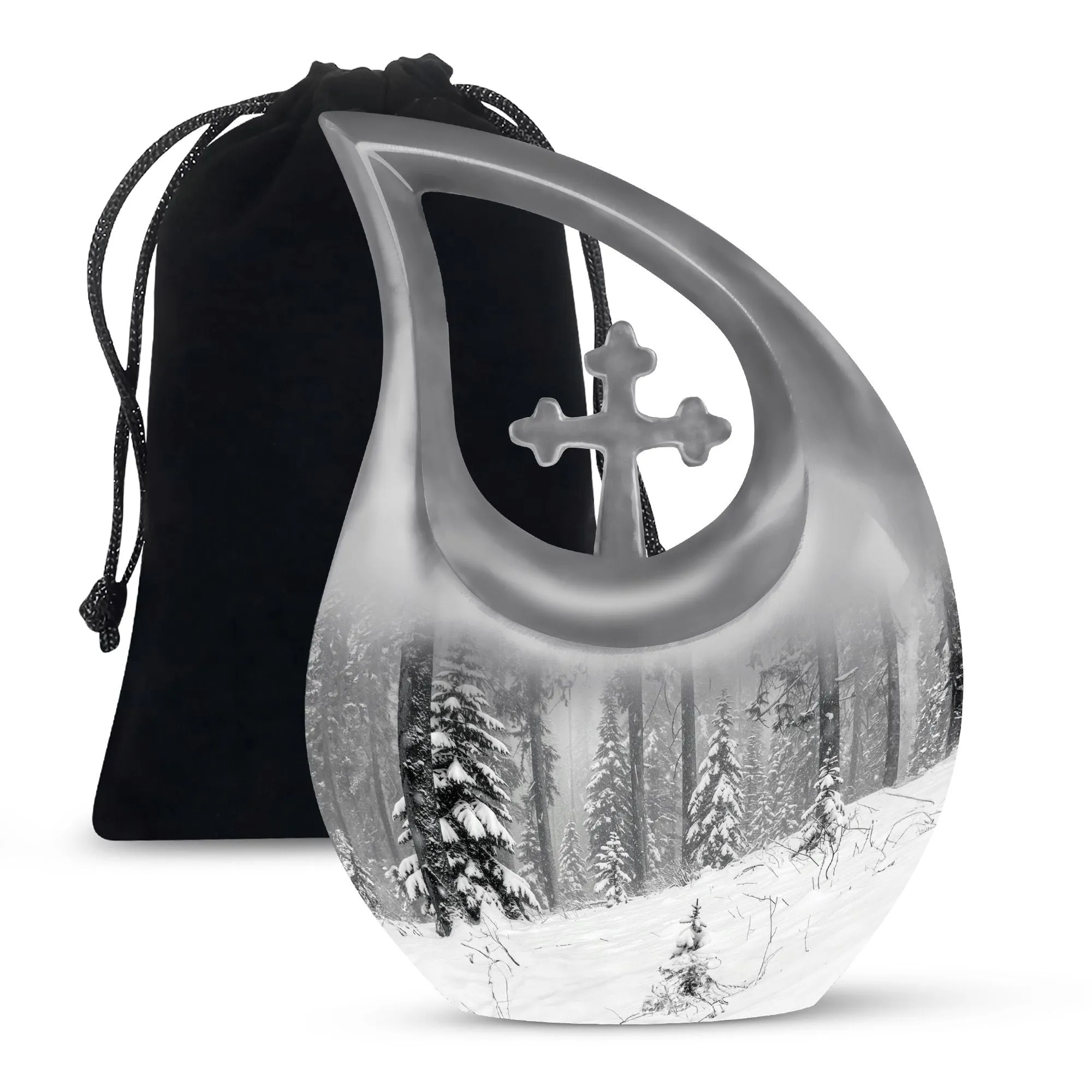 Capitol Urn: Large Cross Drop Aluminium Cremation Urn For Ashes