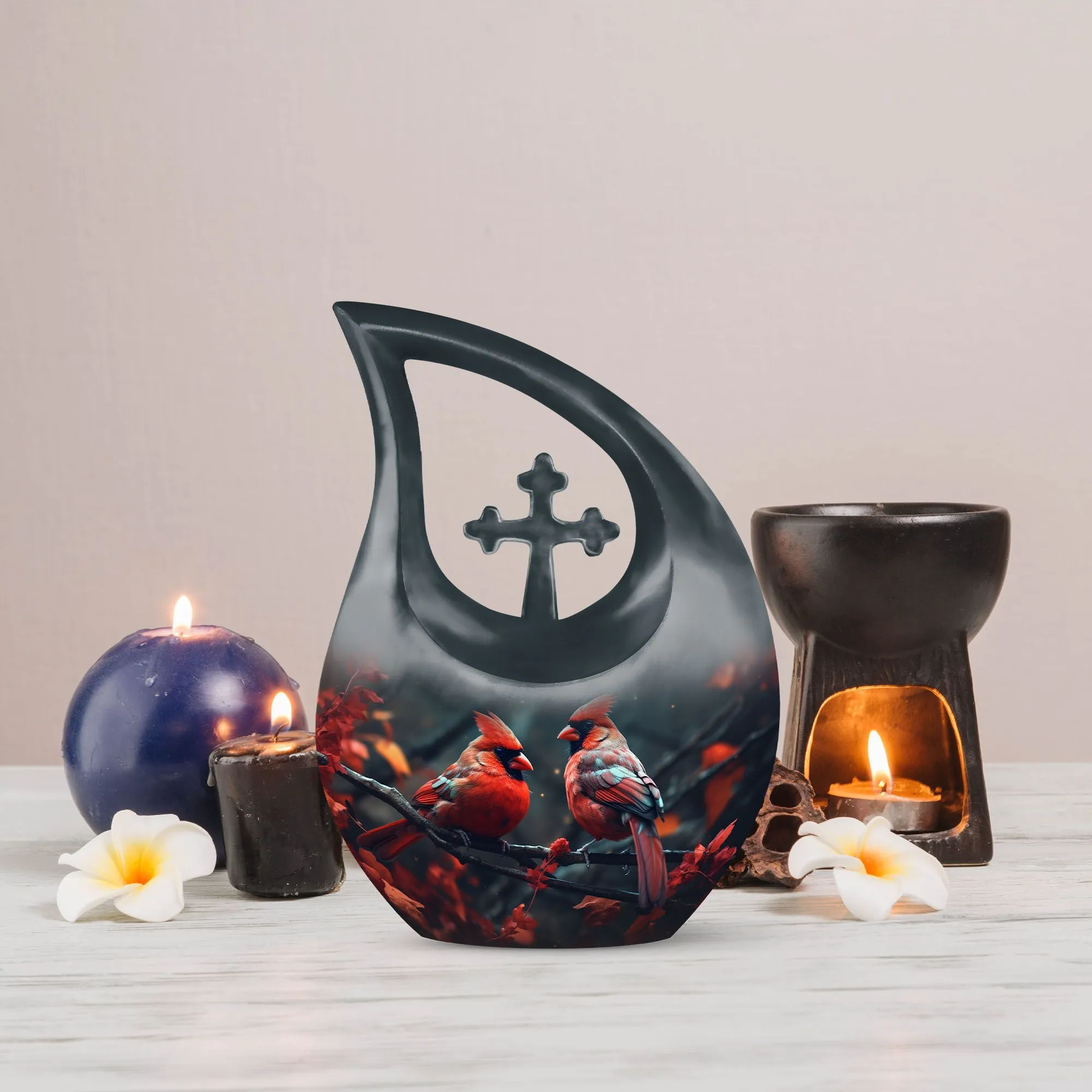 Cardinal Bird Cremation Urn Honoring Precious Moments Shared