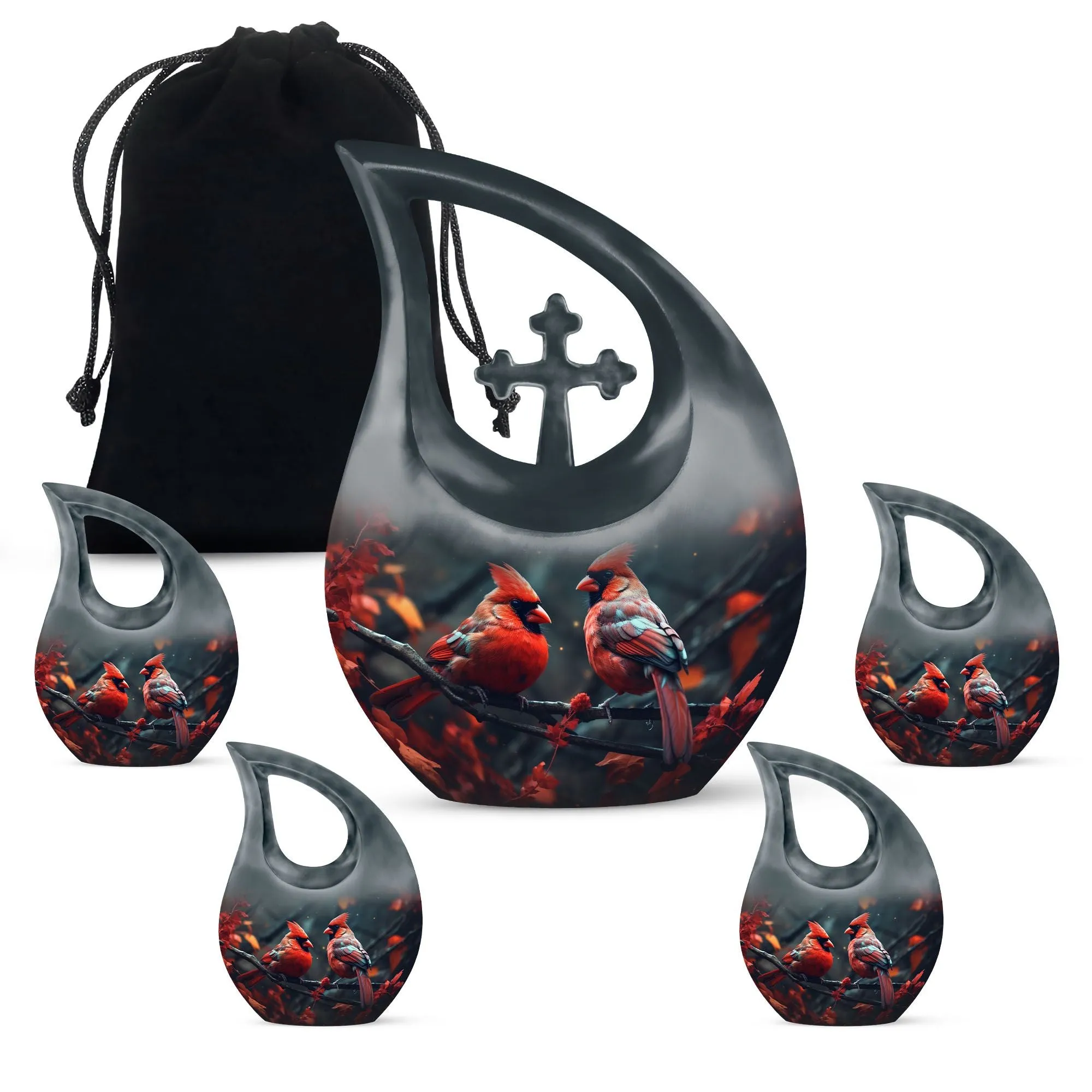 Cardinal Bird Cremation Urn Honoring Precious Moments Shared