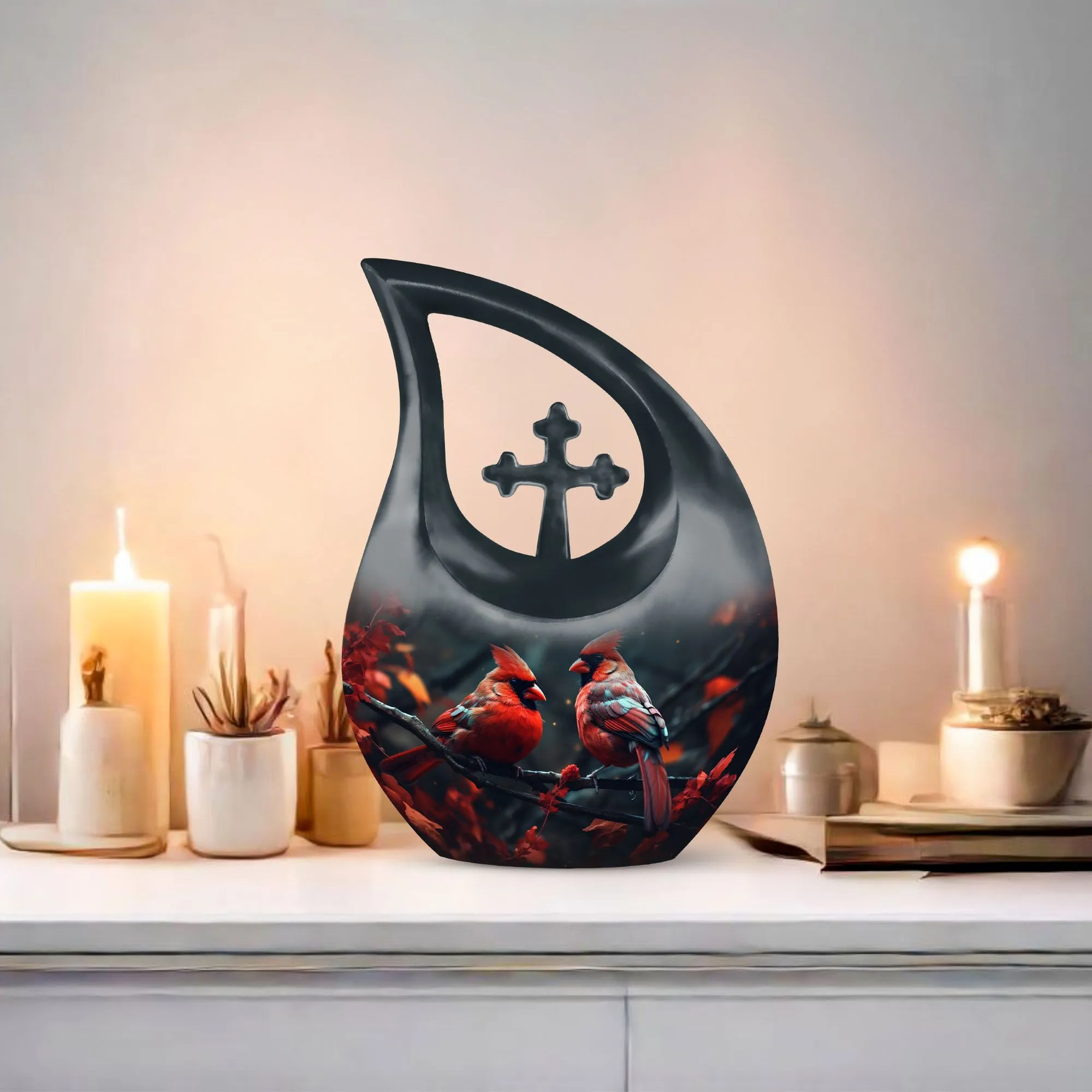Cardinal Bird Cremation Urn Honoring Precious Moments Shared