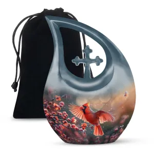 Cardinal Bird Enshrined - Premium Keepsake Human Ashes Memorial