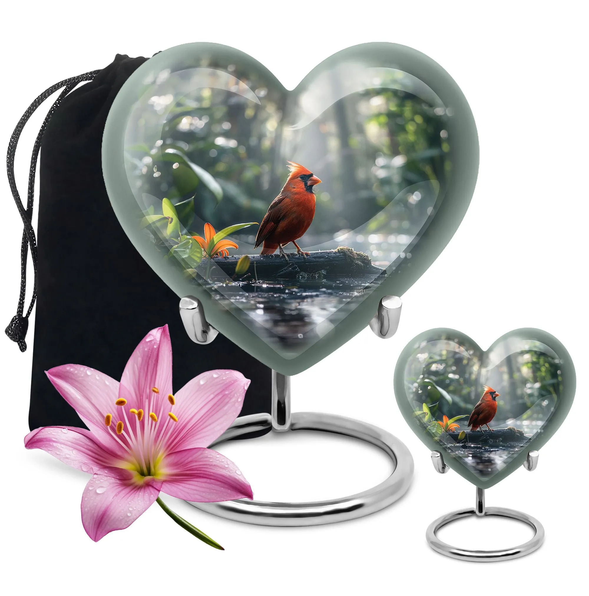 Cardinal Bird Memorial Cremation Solution for Loved Adults