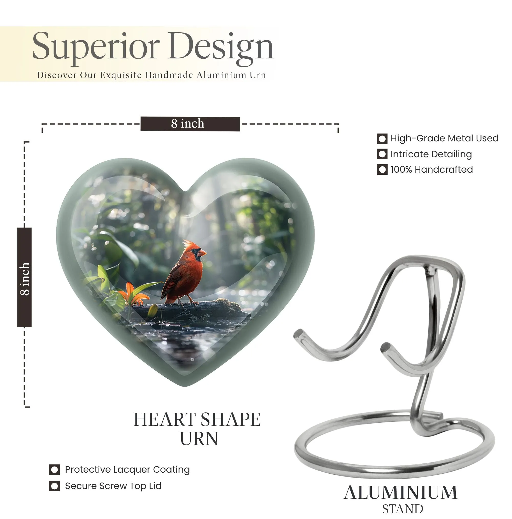 Cardinal Bird Memorial Cremation Solution for Loved Adults