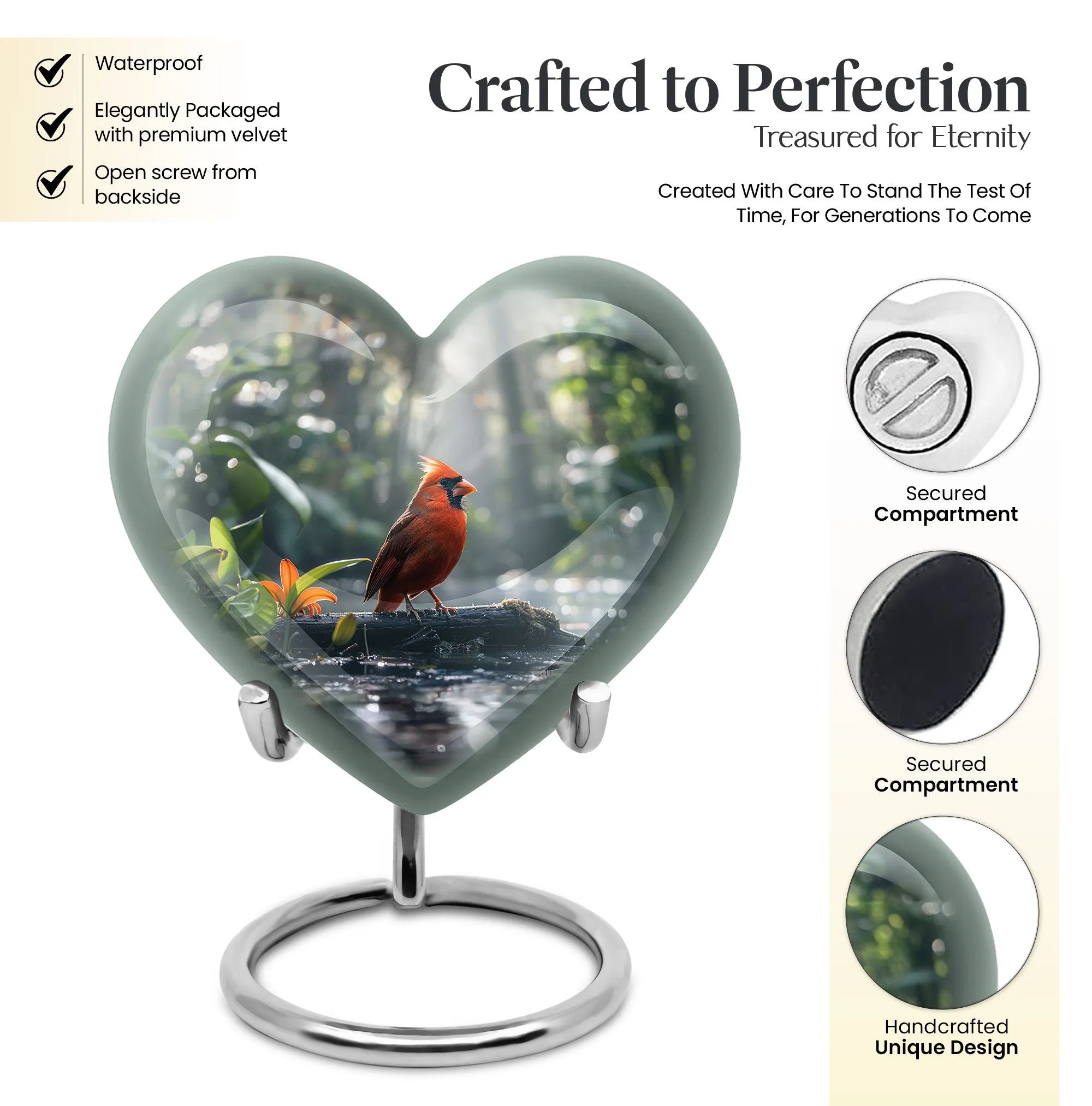 Cardinal Bird Memorial Cremation Solution for Loved Adults