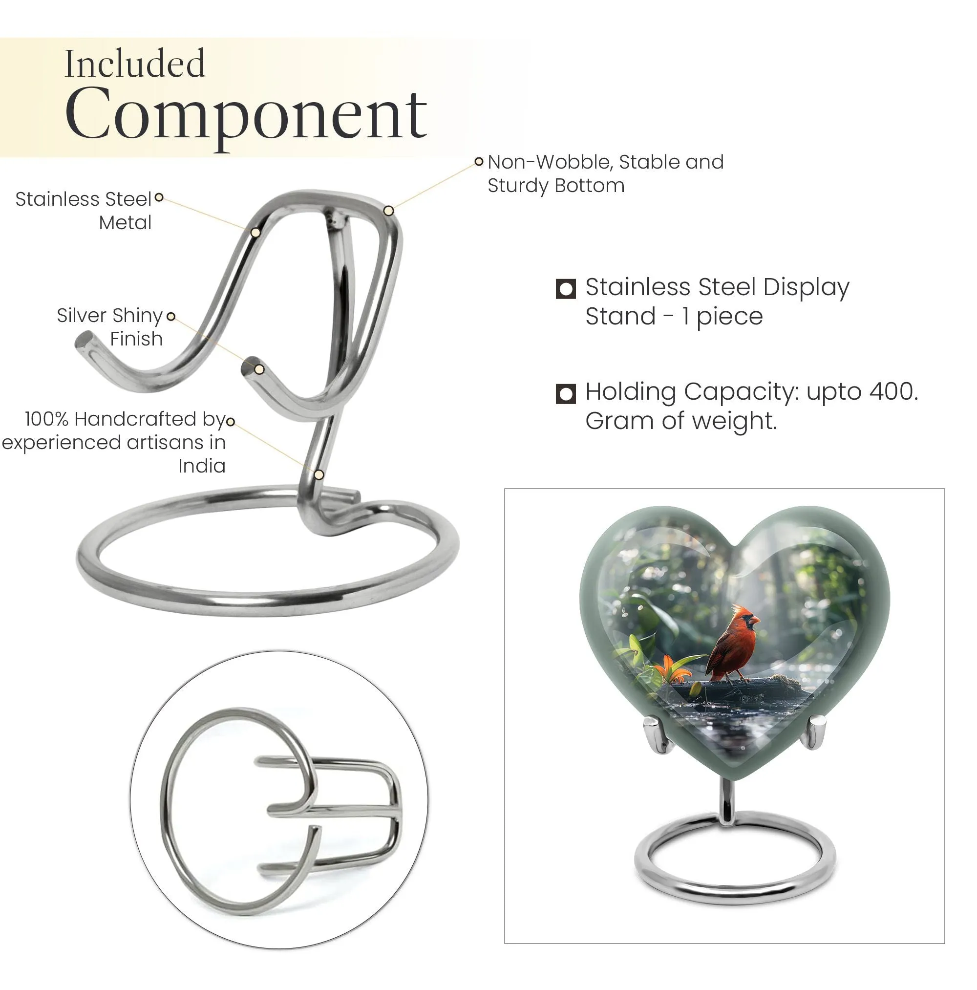 Cardinal Bird Memorial Cremation Solution for Loved Adults