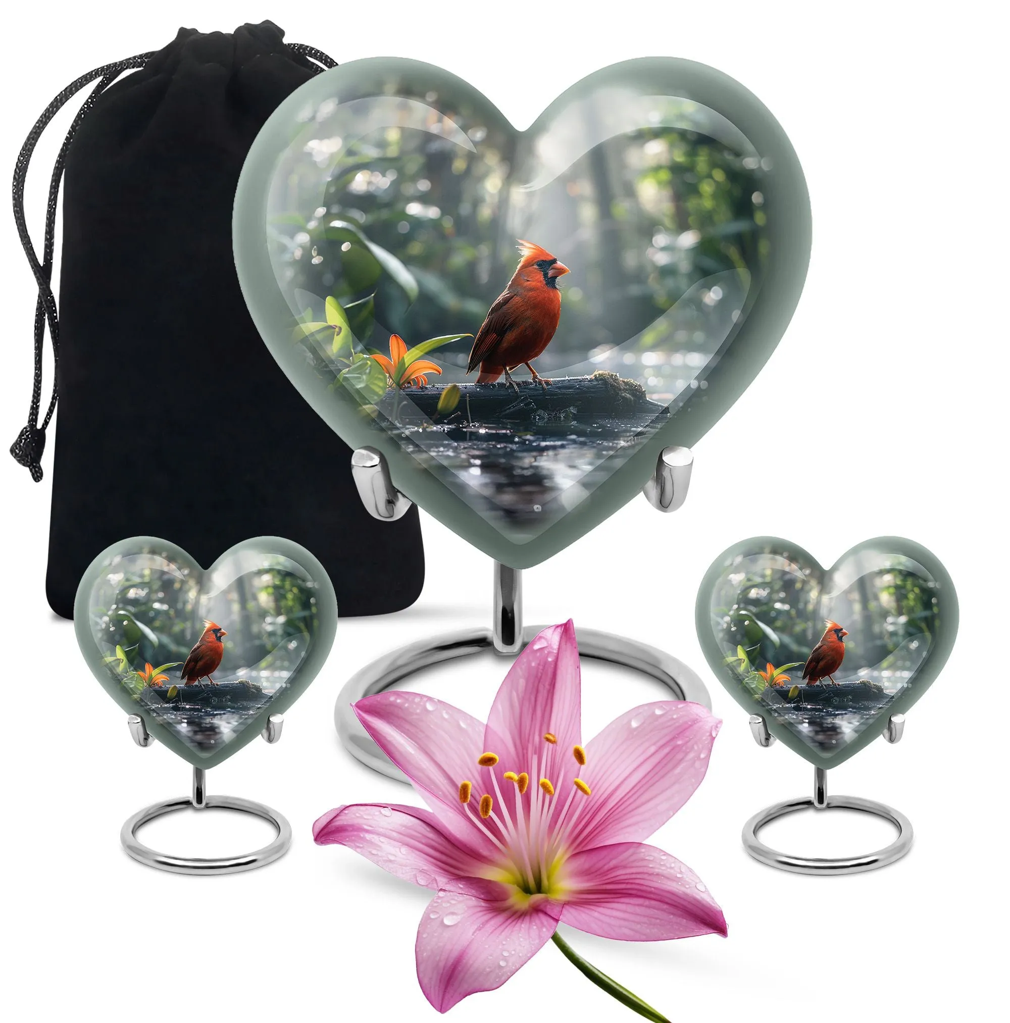 Cardinal Bird Memorial Cremation Solution for Loved Adults