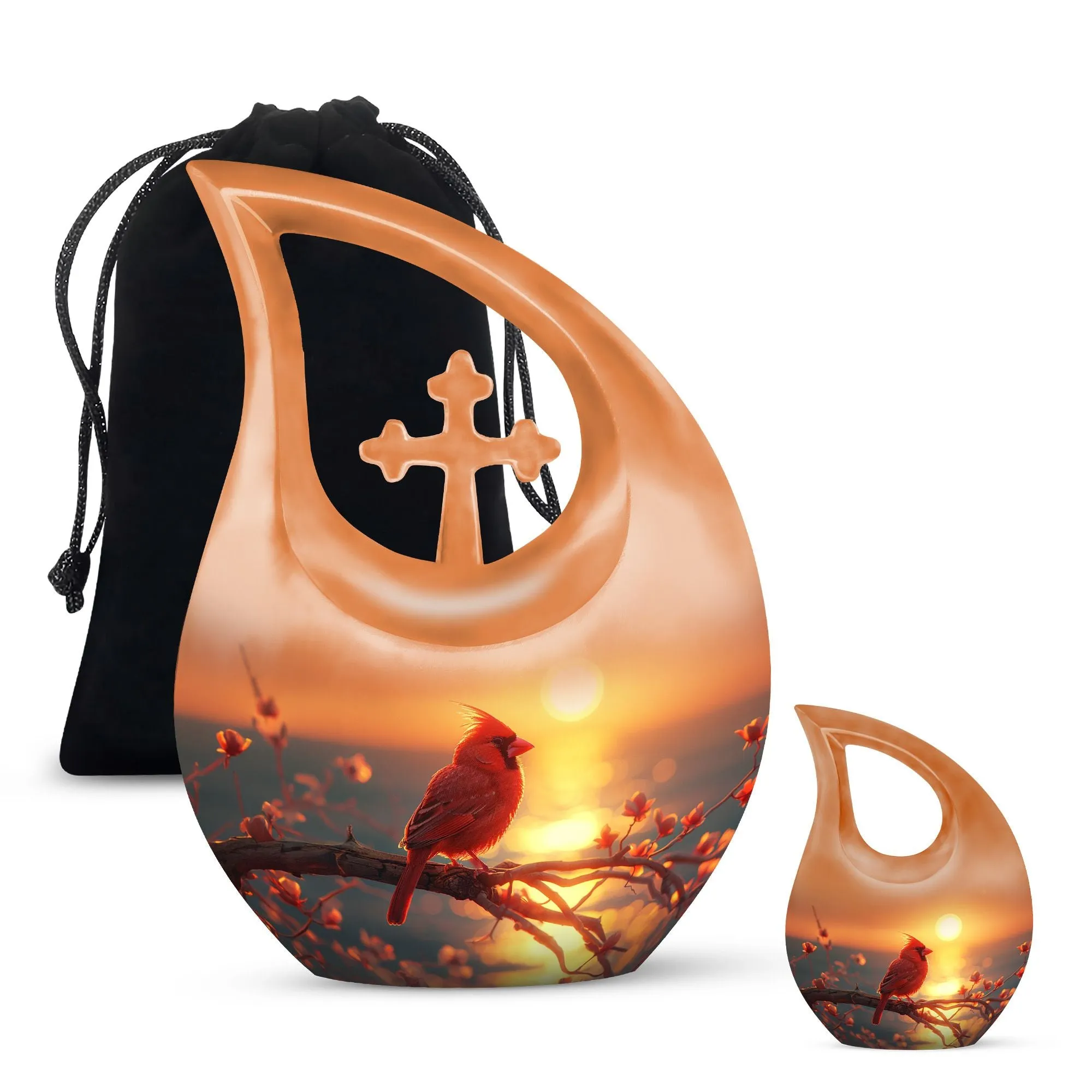 Cardinal Bird Ultimate Tribute – Cross Drop Cremation Memorial Solution
