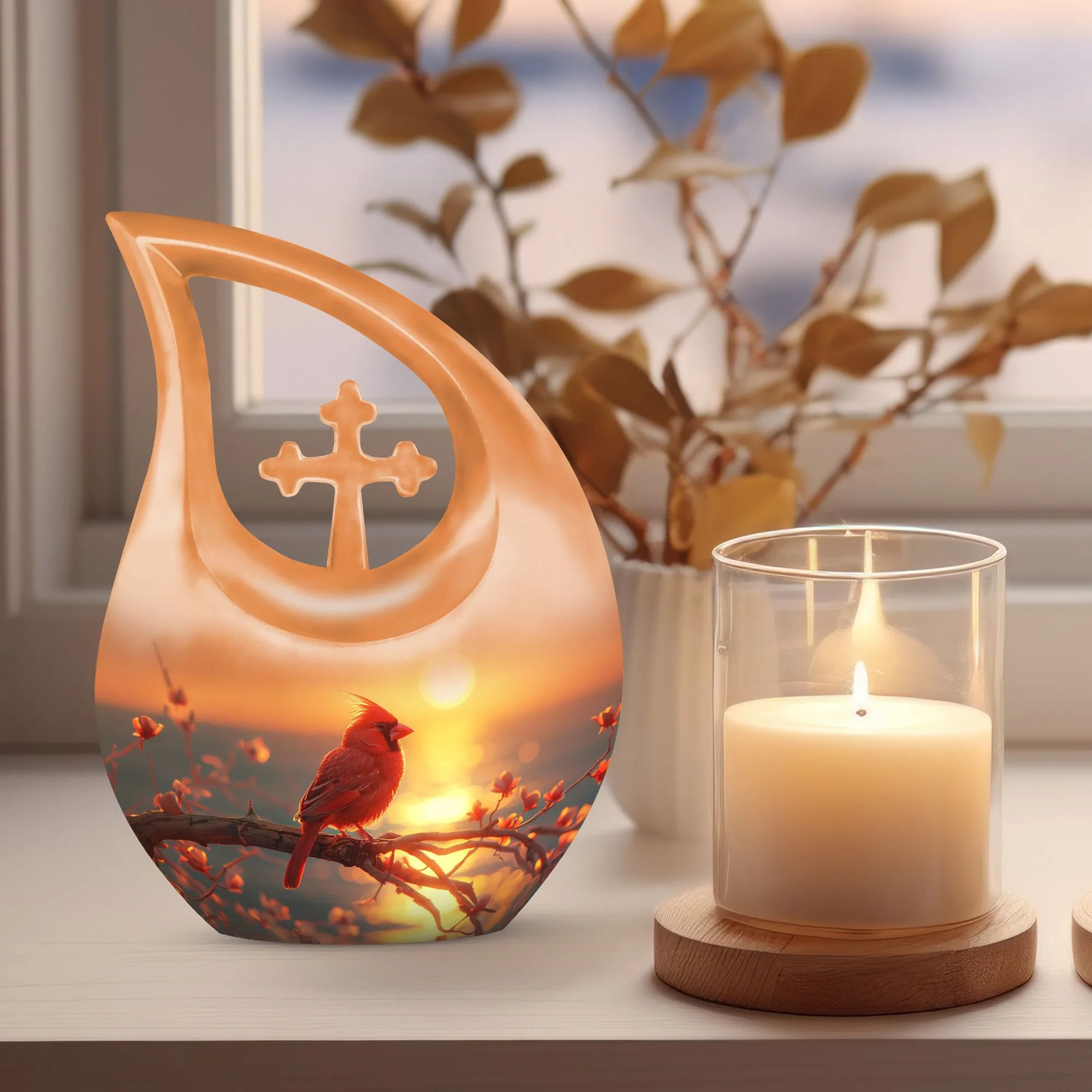 Cardinal Bird Ultimate Tribute – Cross Drop Cremation Memorial Solution