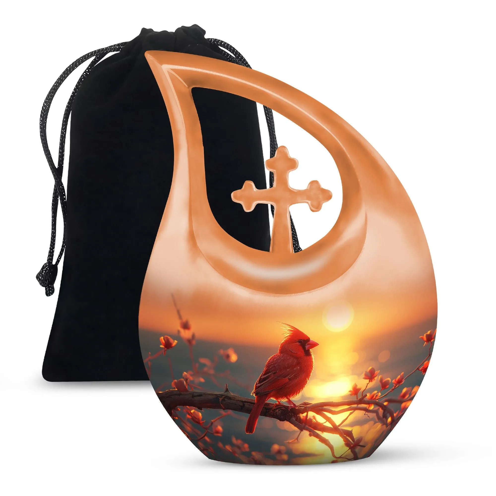 Cardinal Bird Ultimate Tribute – Cross Drop Cremation Memorial Solution