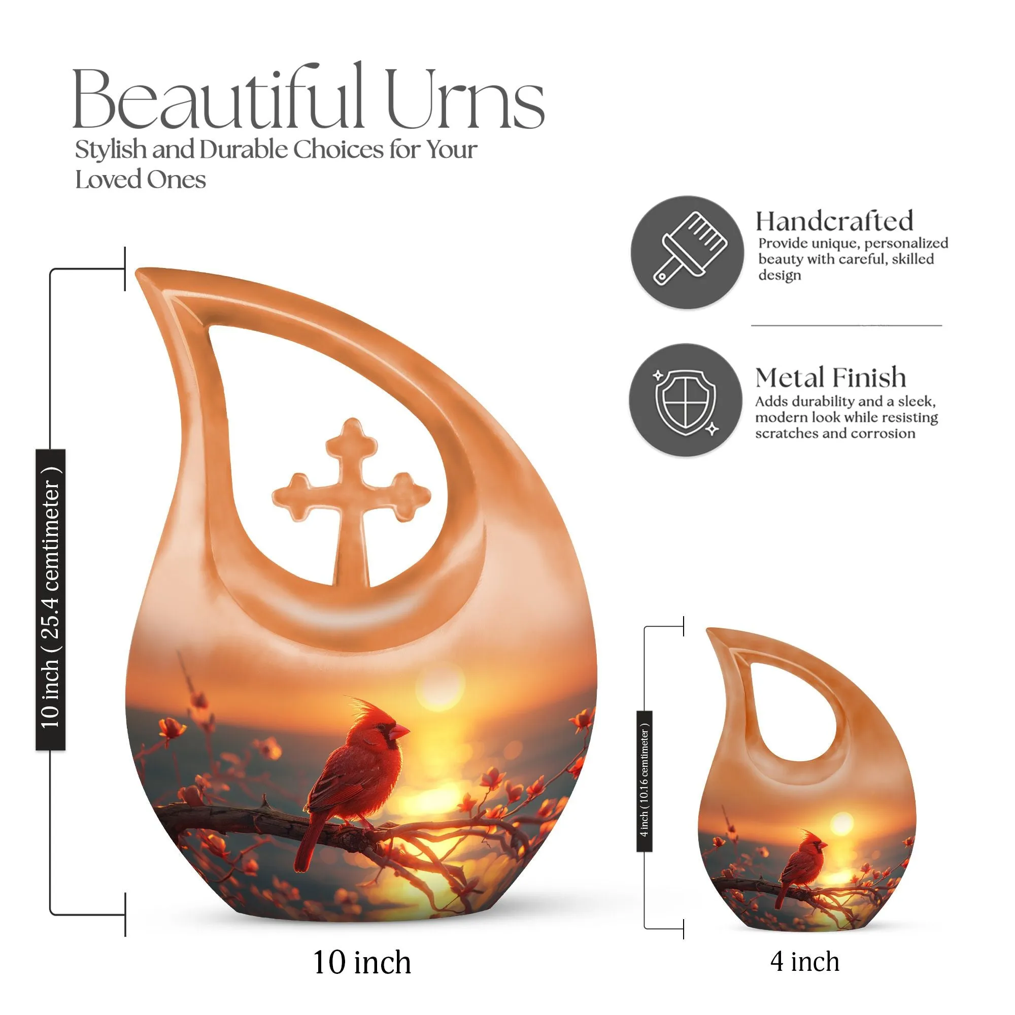 Cardinal Bird Ultimate Tribute – Cross Drop Cremation Memorial Solution