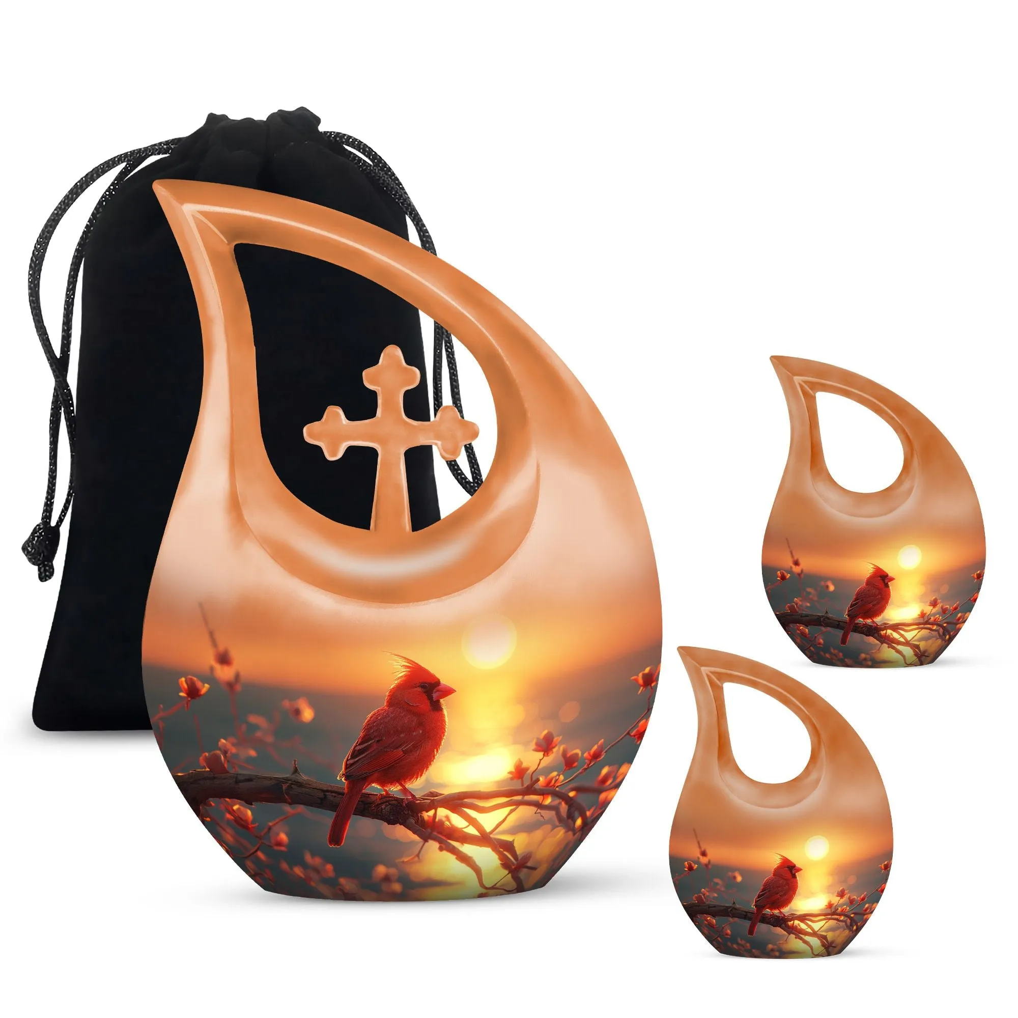 Cardinal Bird Ultimate Tribute – Cross Drop Cremation Memorial Solution
