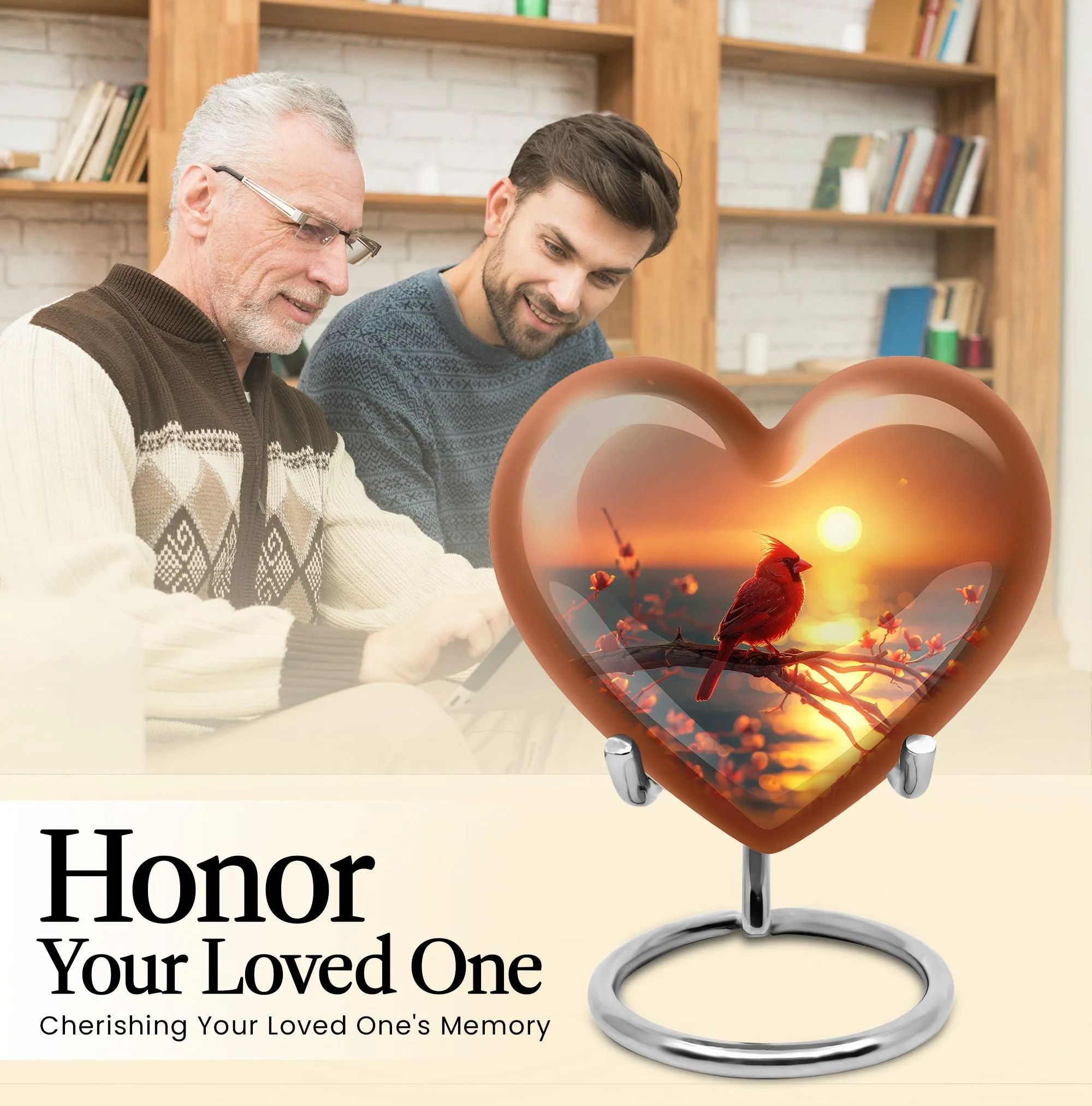 Cardinal Bird Urn - Cherished Memorabilia Cremation Keepsake