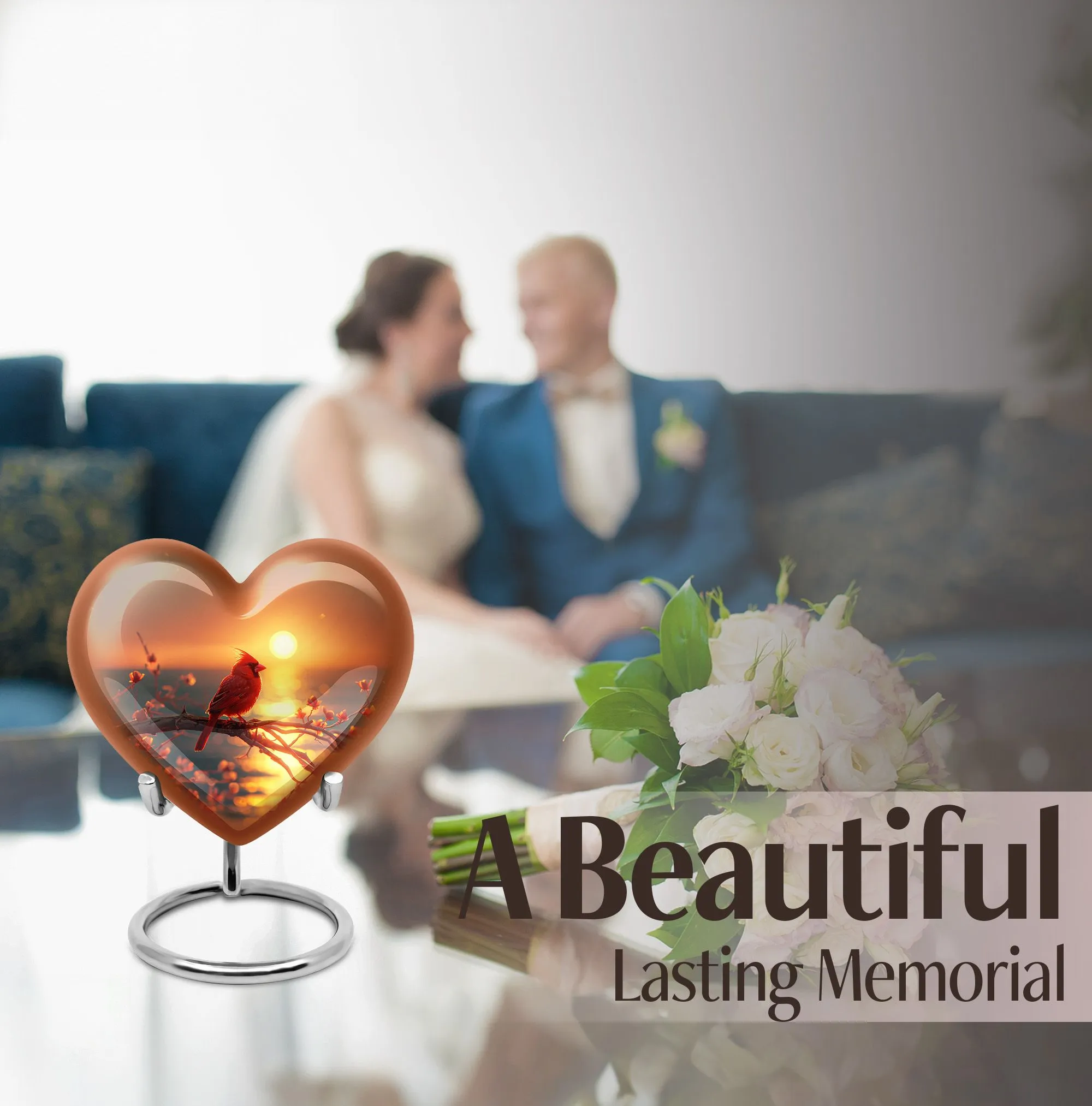 Cardinal Bird Urn - Cherished Memorabilia Cremation Keepsake