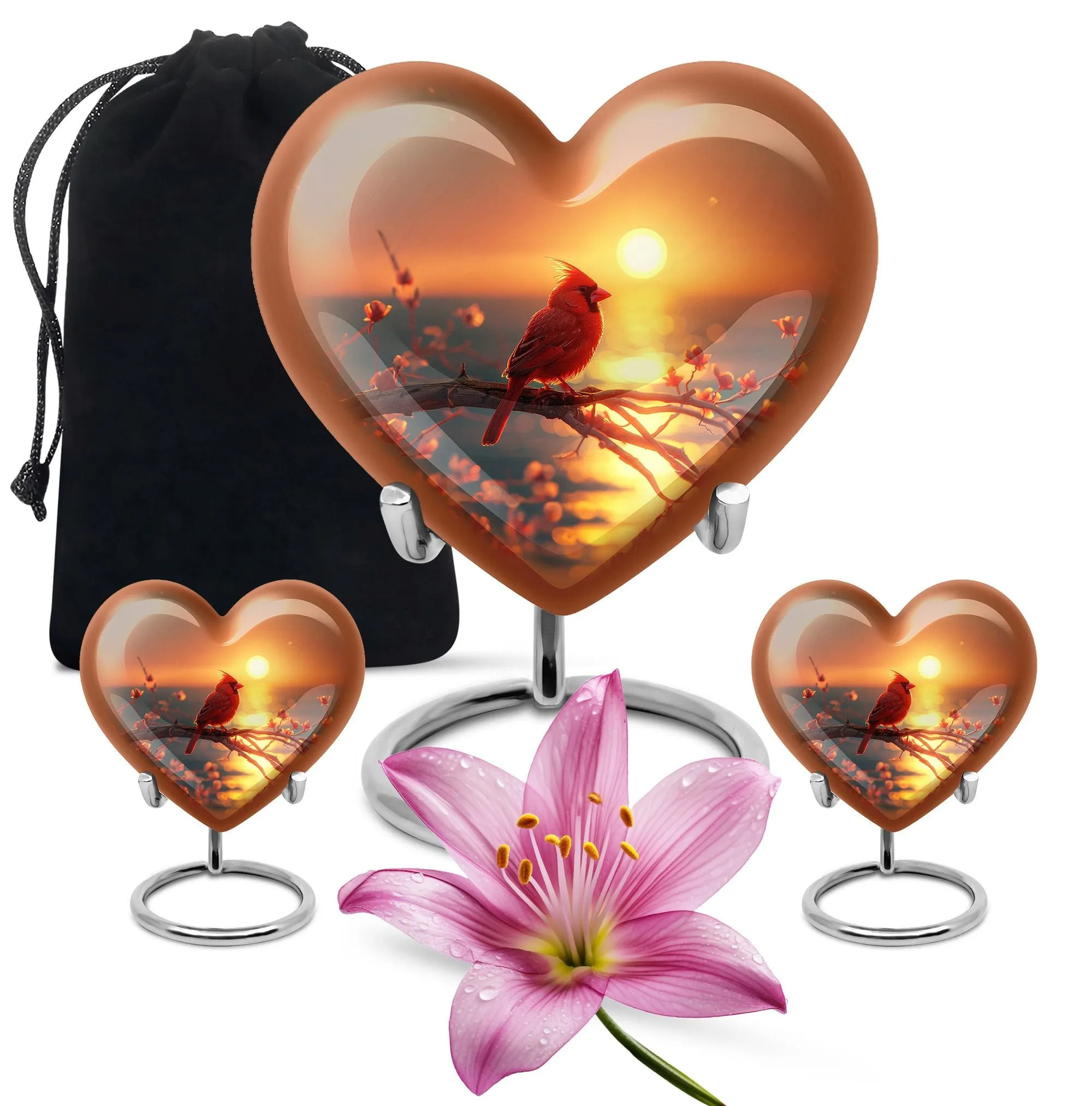 Cardinal Bird Urn - Cherished Memorabilia Cremation Keepsake