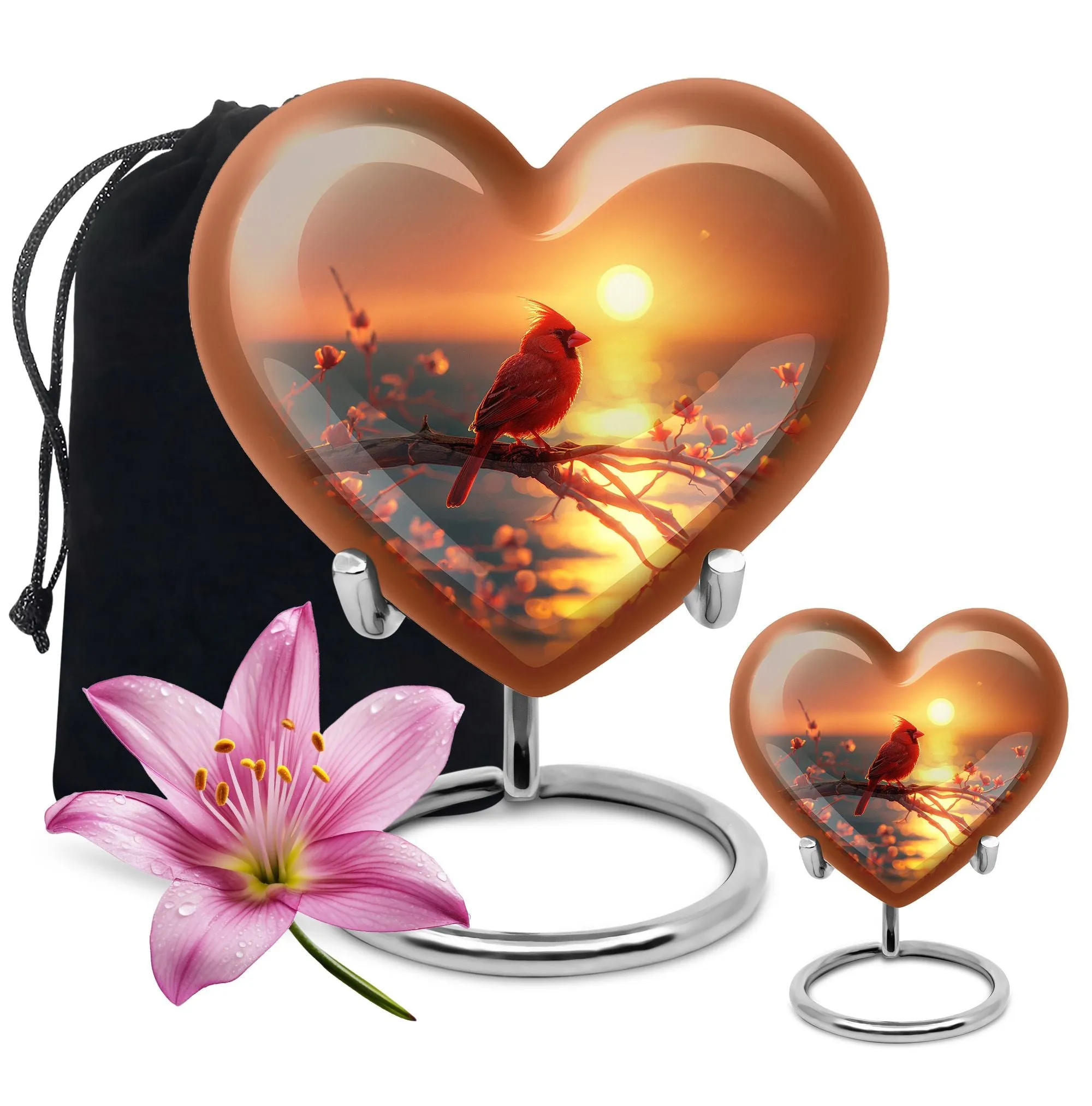 Cardinal Bird Urn - Cherished Memorabilia Cremation Keepsake