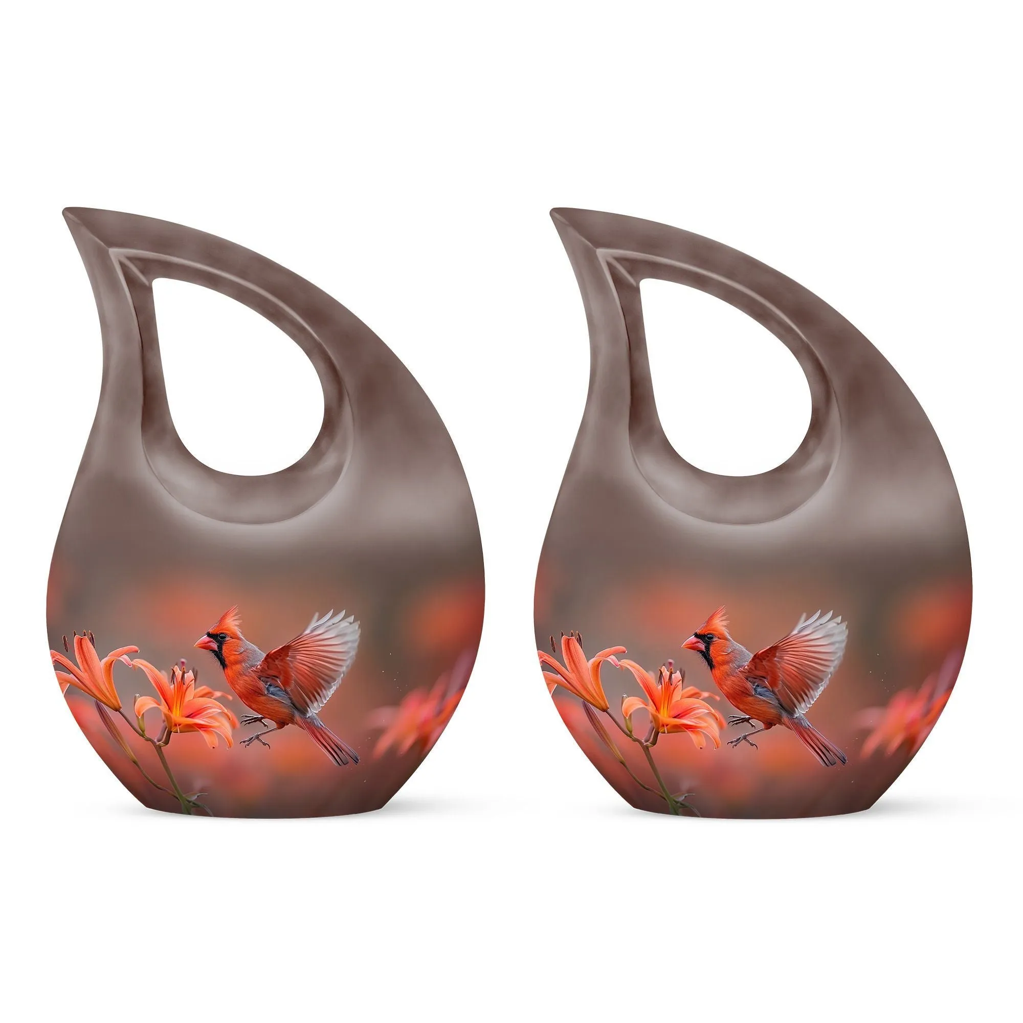 Cardinal Bird Urn Cross Drop Memorial - Honouring Lifetime Memories