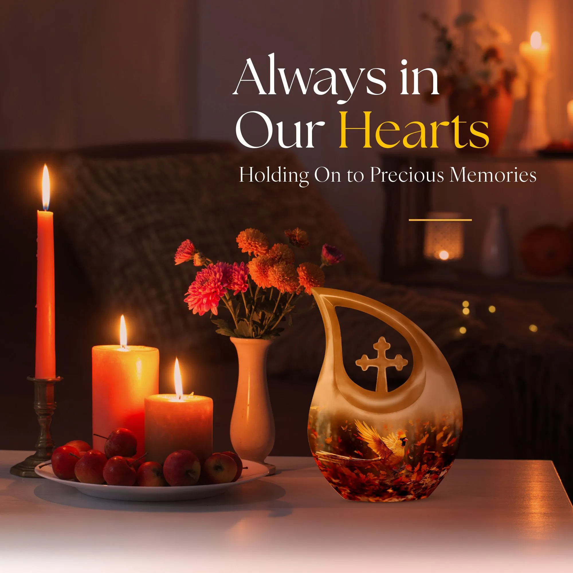 Cardinal Bird Urn - Keepsake Cremation Urn For Human Ashes