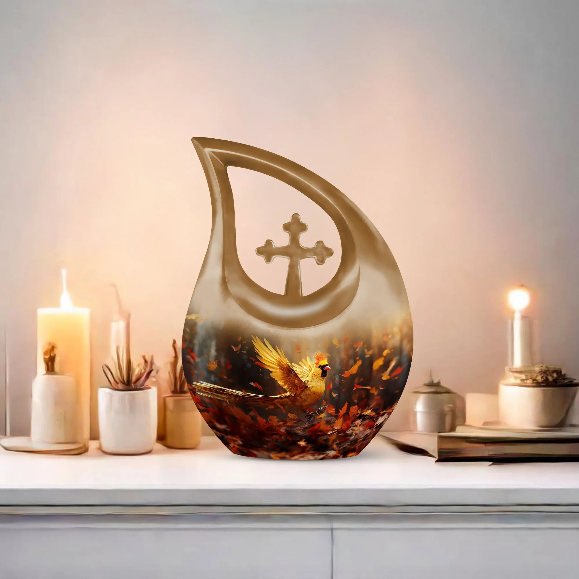 Cardinal Bird Urn - Keepsake Cremation Urn For Human Ashes