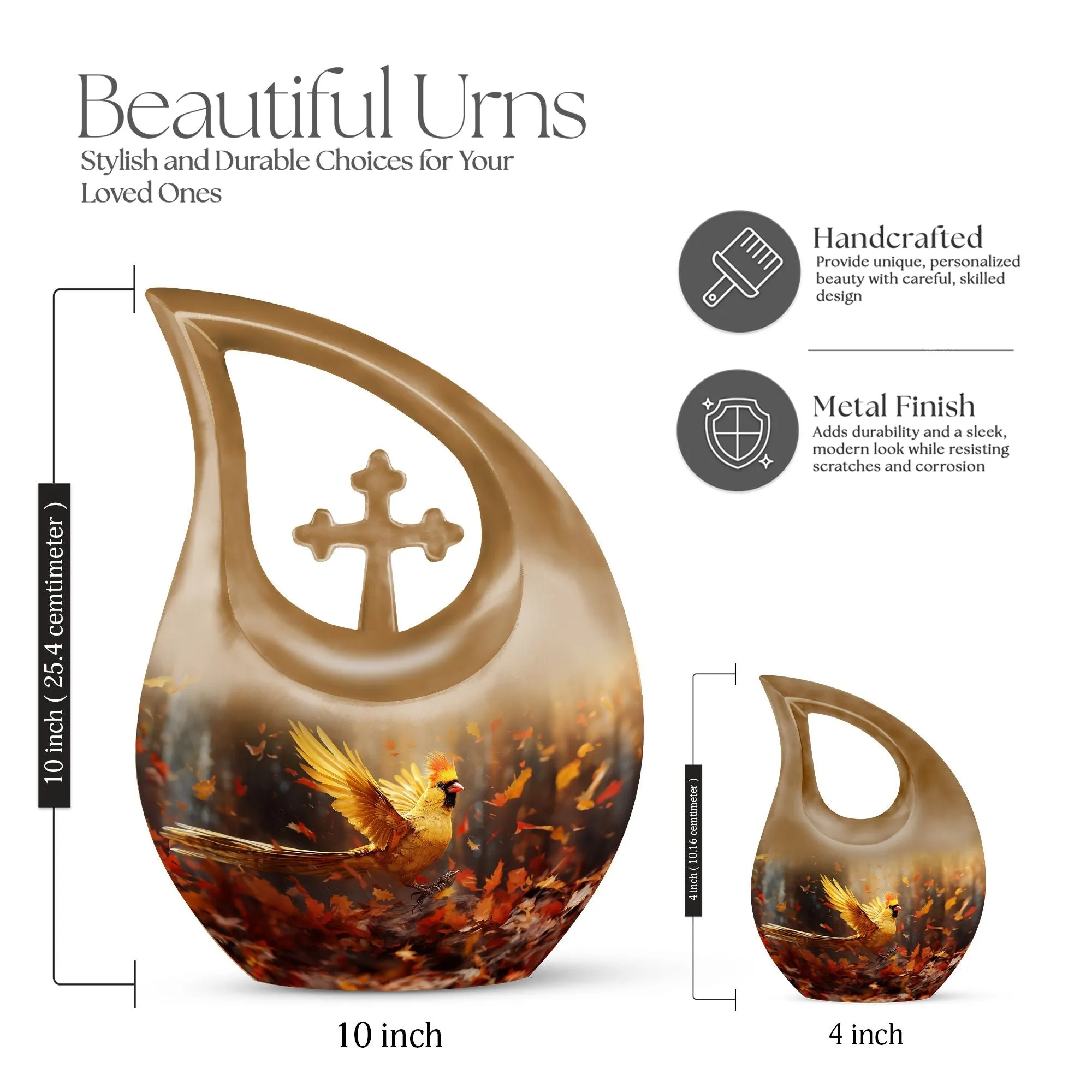 Cardinal Bird Urn - Keepsake Cremation Urn For Human Ashes
