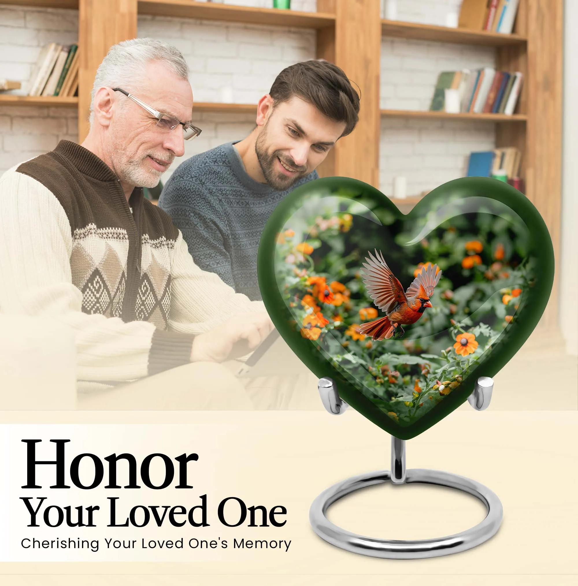 Cardinal Tribute: Unique Human Ashes Funeral Cremation Urn