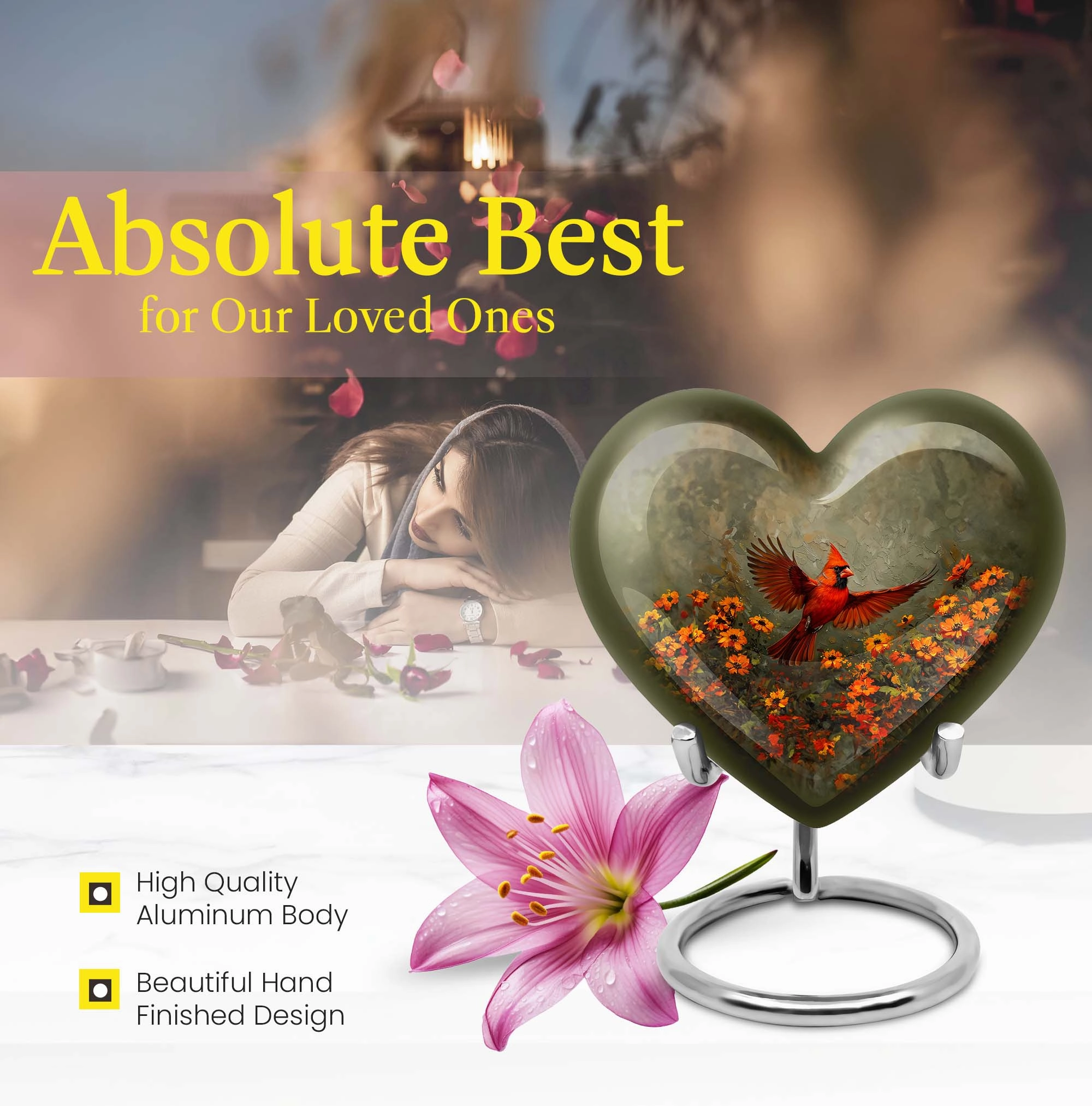 Cardinal Bird Legacy - Aesthetic Cremation Remembrance Urn