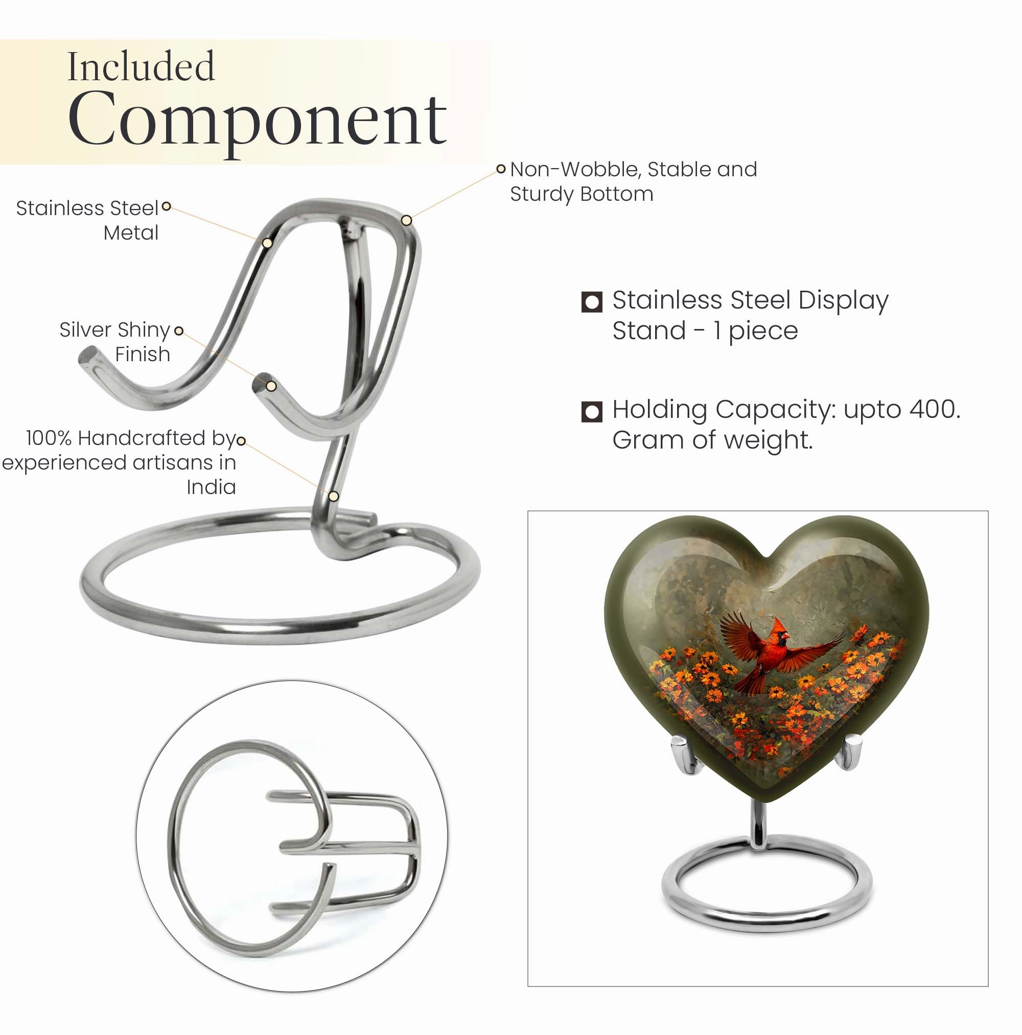 Cardinal Bird Legacy - Aesthetic Cremation Remembrance Urn