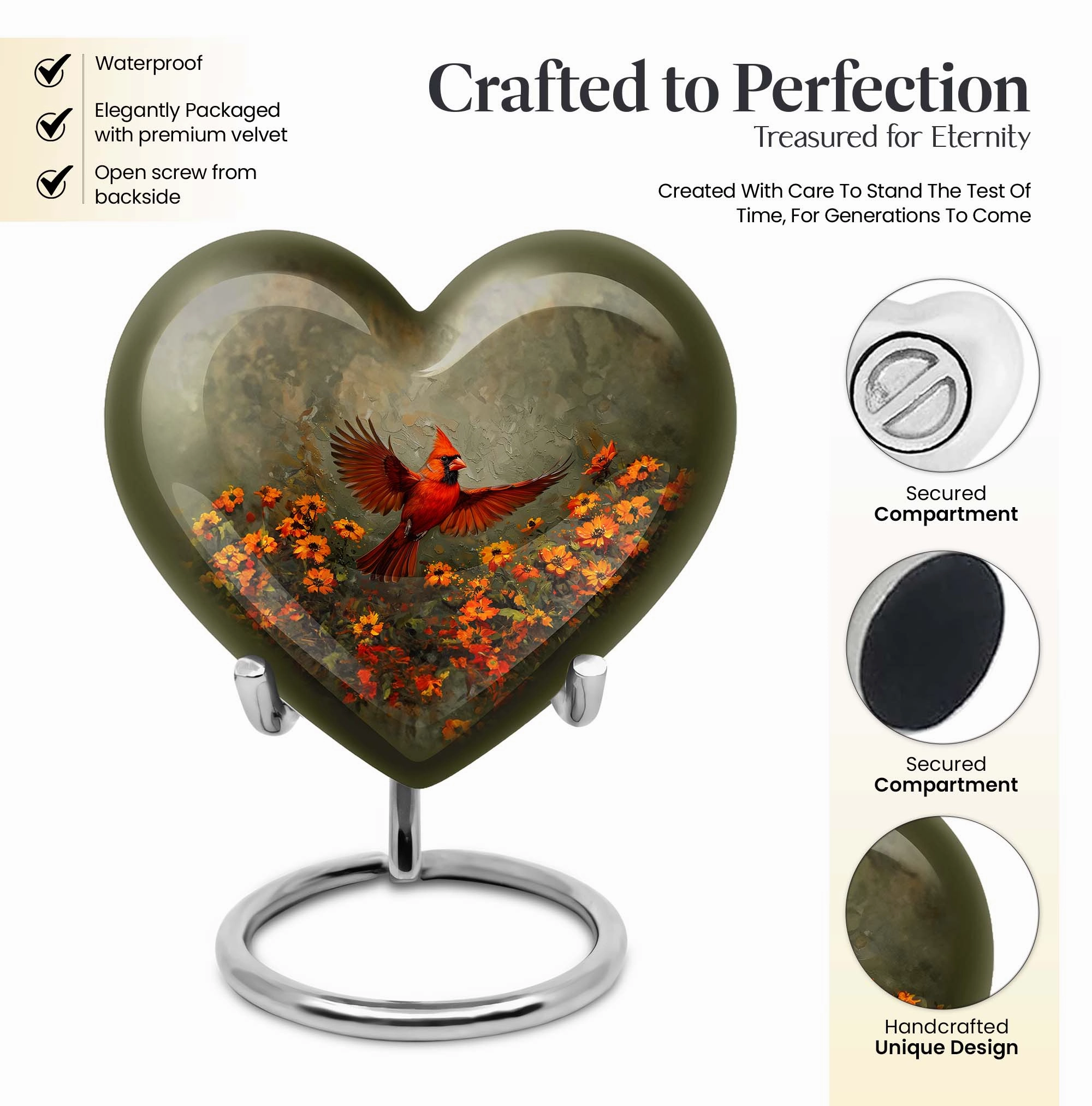 Cardinal Bird Legacy - Aesthetic Cremation Remembrance Urn